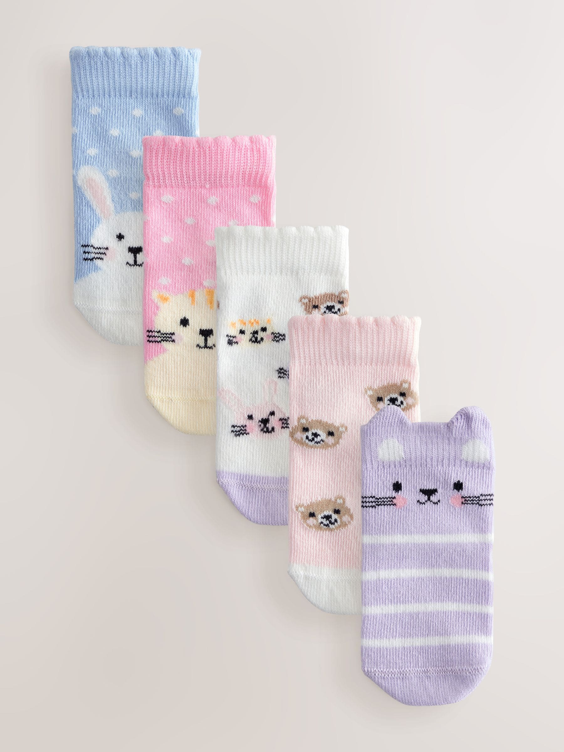 Pink Baby Socks 5 Pack (0mths-2yrs)