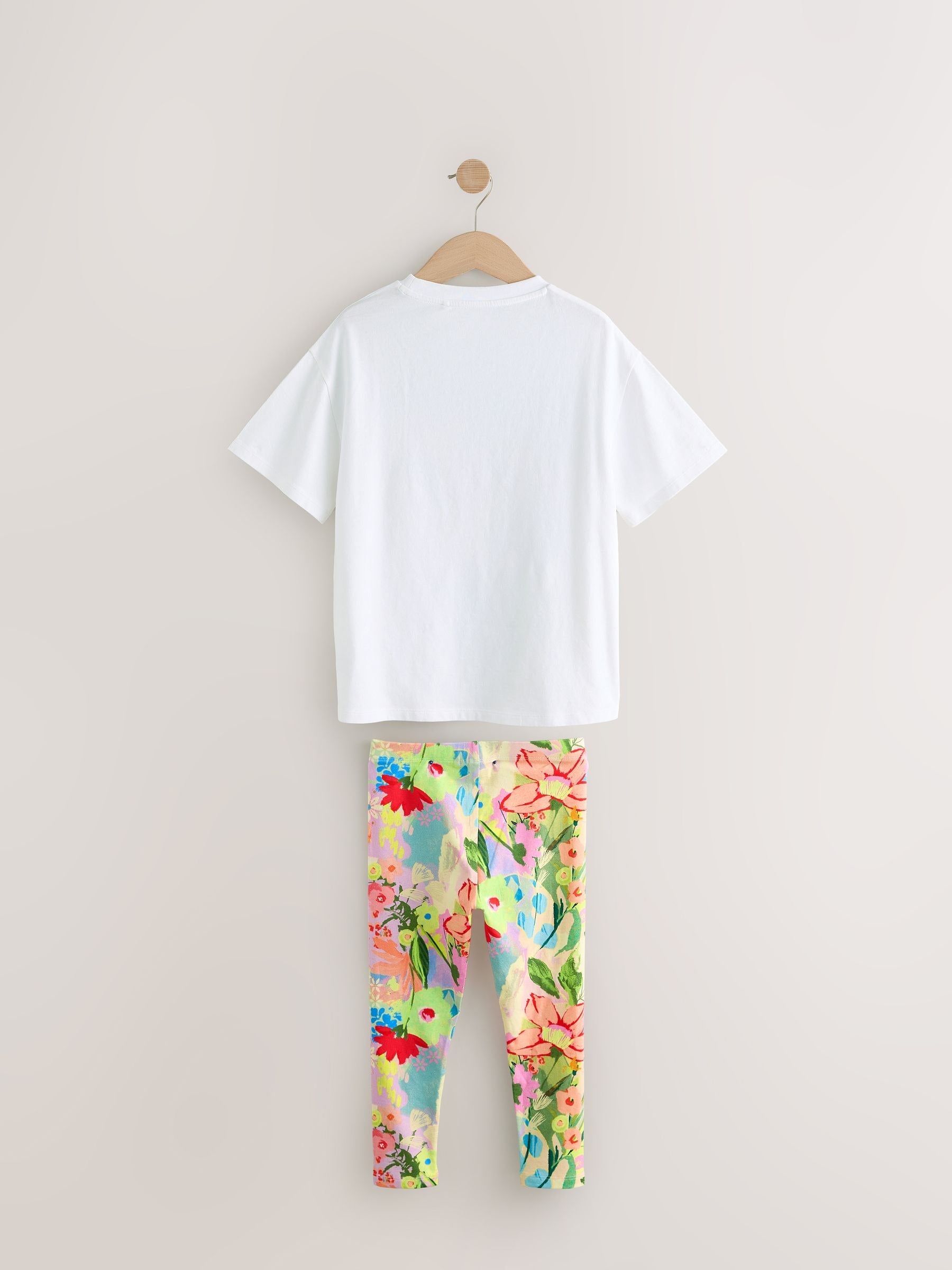 White Sequin Unicorn Oversized T-Shirt and Leggings Set (3-16yrs)