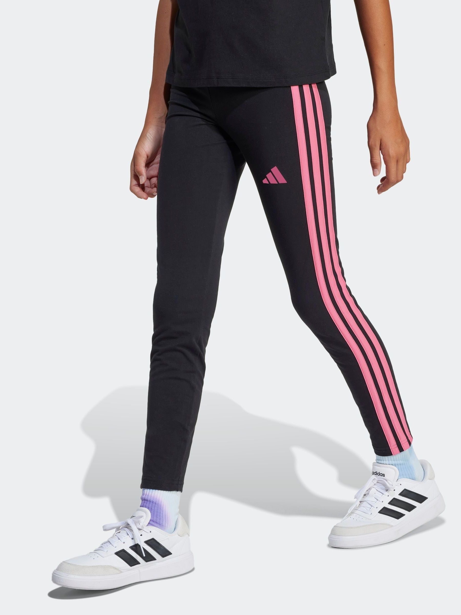 adidas Black 3 Stripe Essentials Leggings