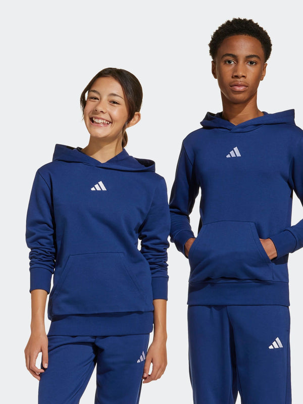 adidas Blue Small Logo Fleece Hoodie