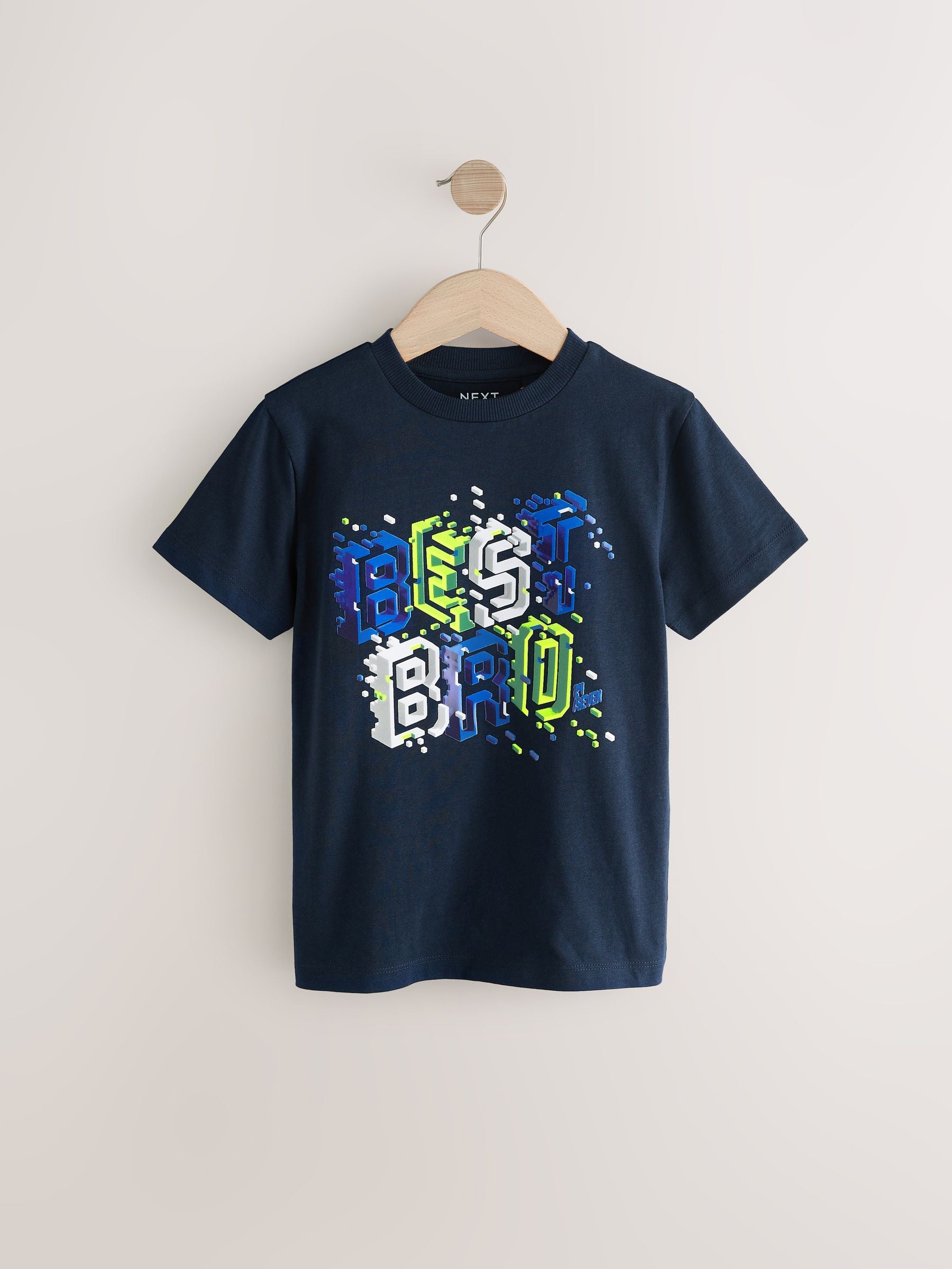 Navy Blue Best Bro 100% Cotton Short Sleeve Graphic T-Shirt (3-16yrs)