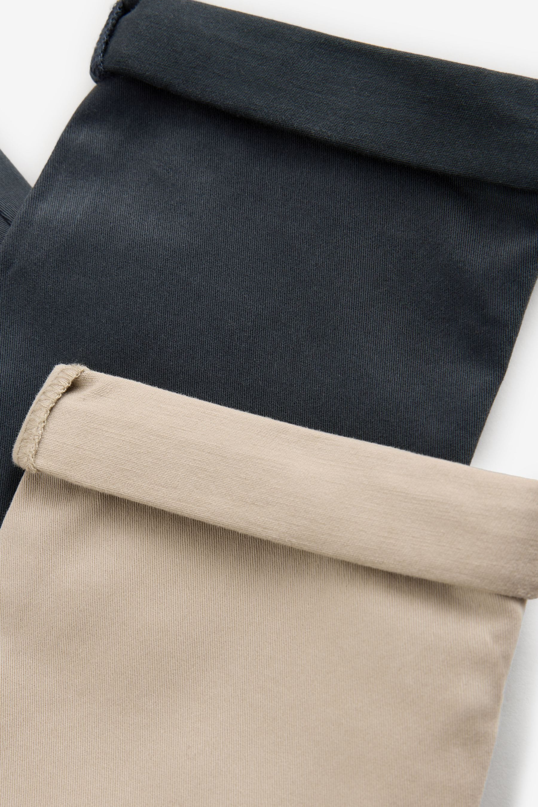 Navy/Stone Stretch Chino Trousers 2 Pack (3mths-7yrs)