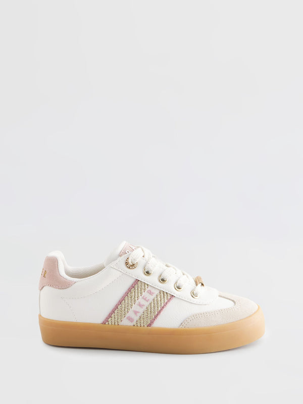 Baker by Ted Baker Girls Pink Low Top Trainers with Gum Sole