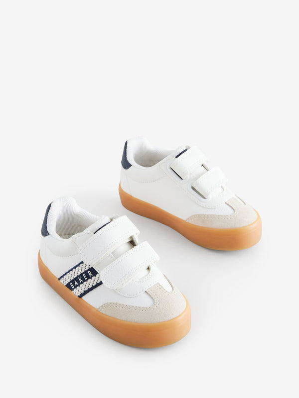 Baker by Ted Baker Boys White Low Top Trainers with Gum Sole