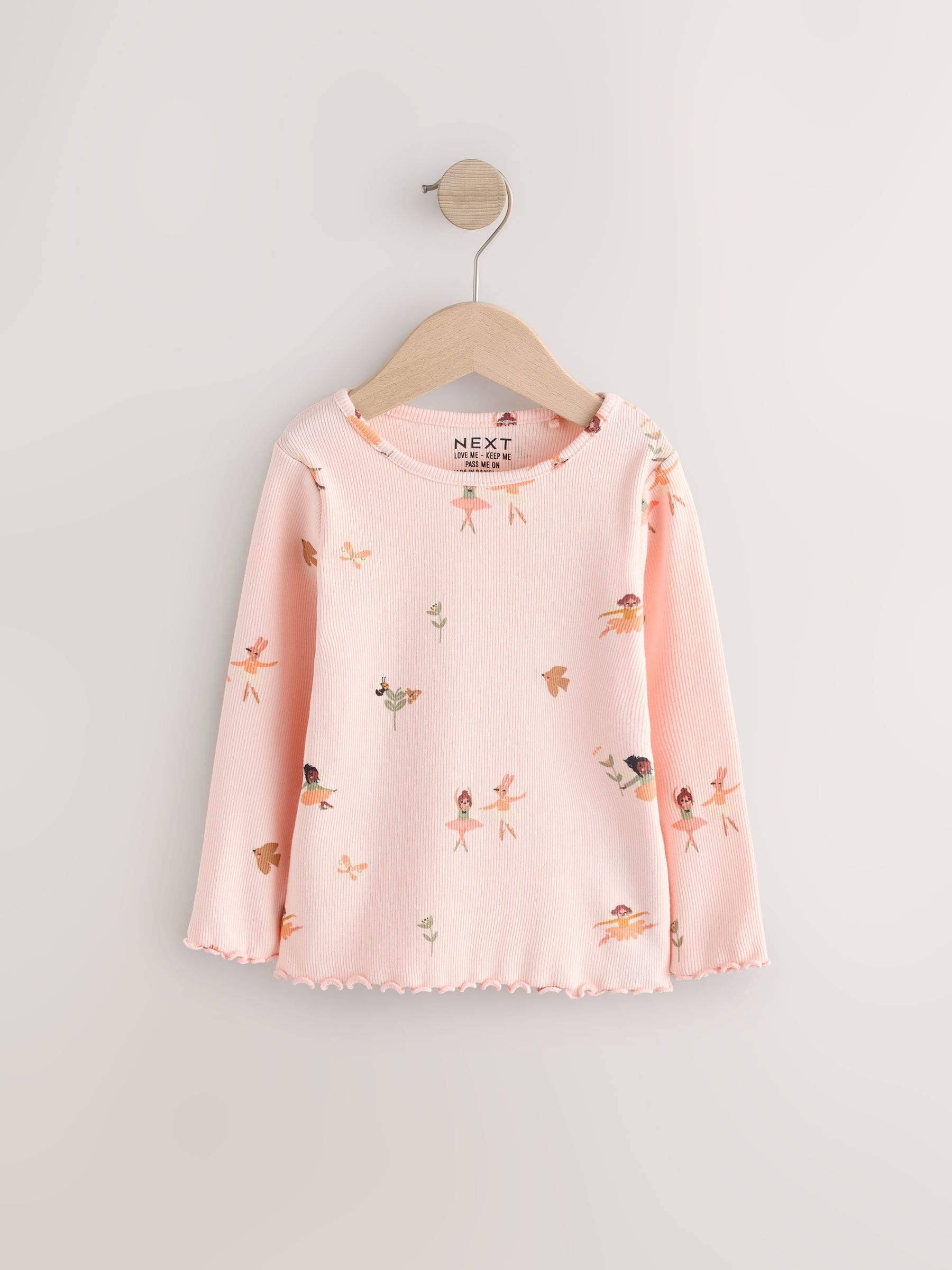 Pink Fairy Rib Long Sleeve T-Shirt (3mths-7yrs)