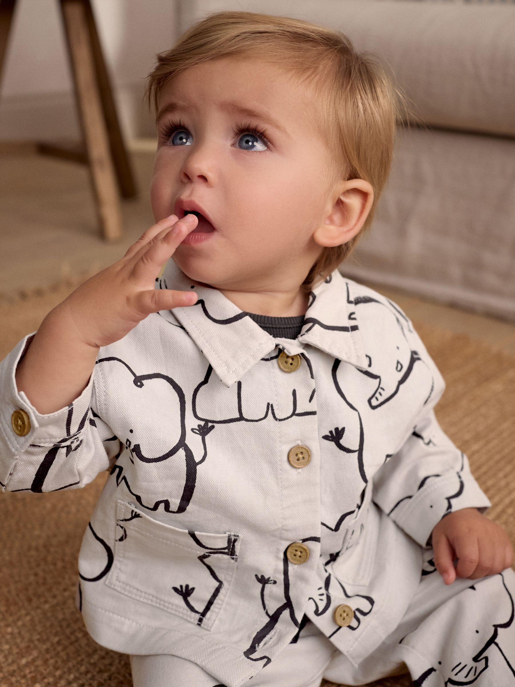 Mono Elephant Baby Shirt And Trousers 100% Cotton Set 3 Piece (0mths-2yrs)