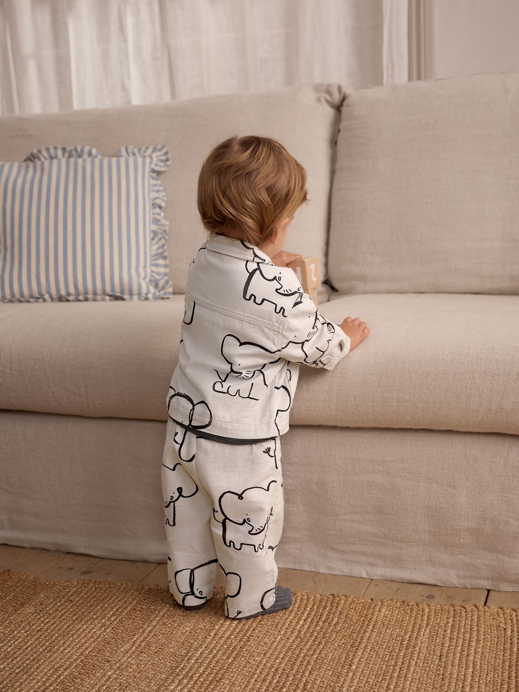 Mono Elephant Baby Shirt And Trousers 100% Cotton Set 3 Piece (0mths-2yrs)