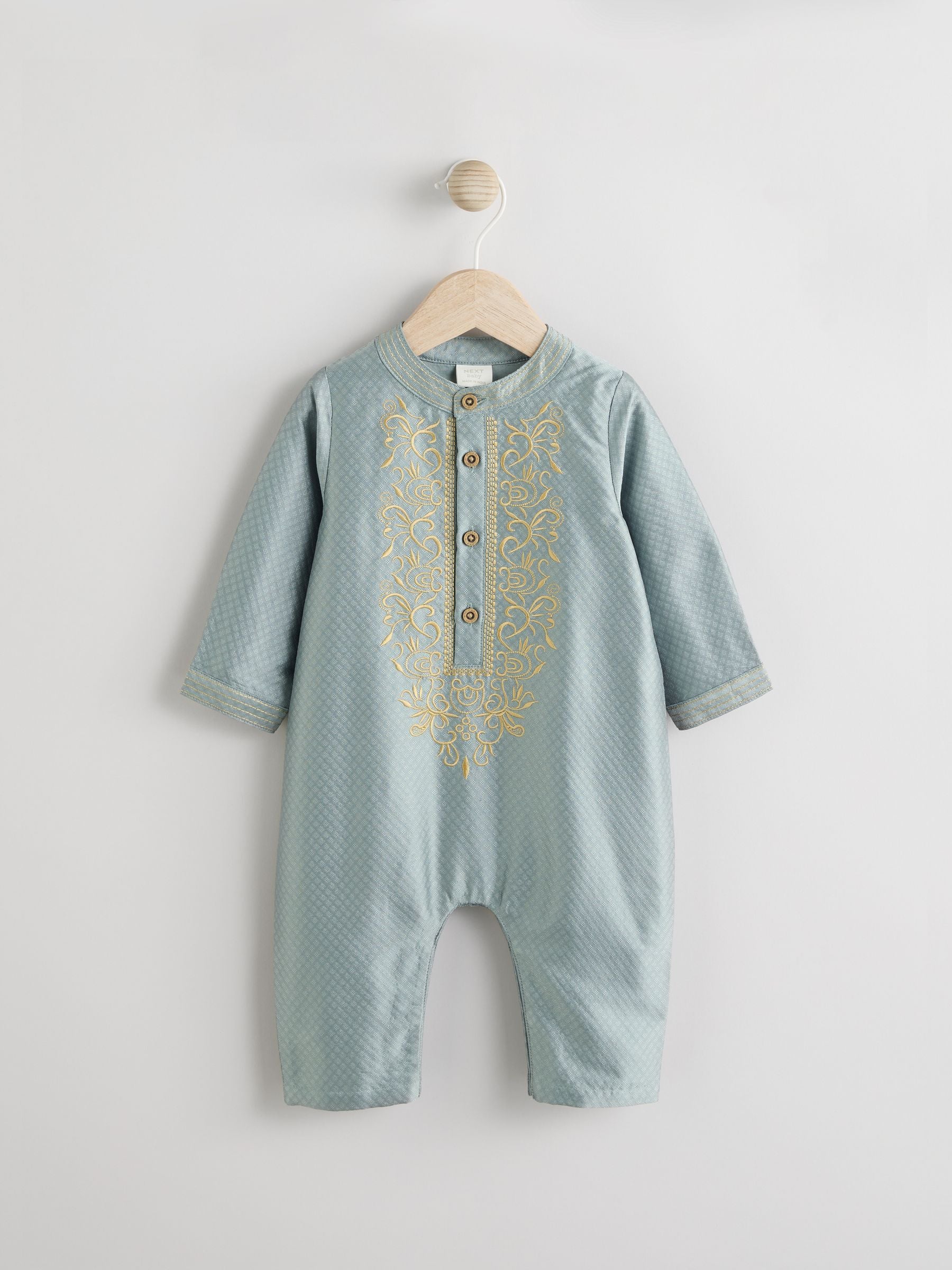 Green Baby Occasion 100% Cotton Romper (0mths-2yrs)