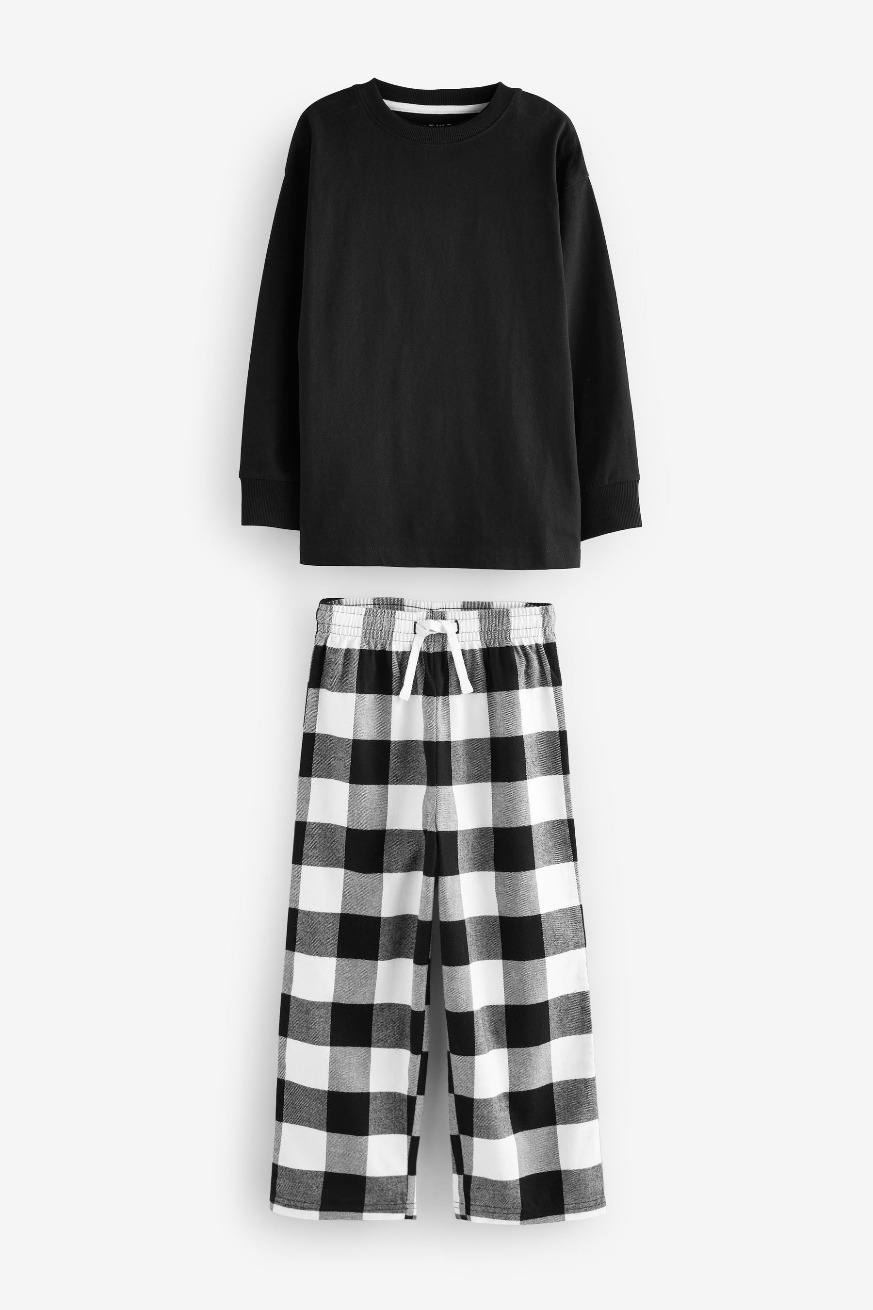 Monochrome Check Single Woven Pyjamas (4-16yrs)