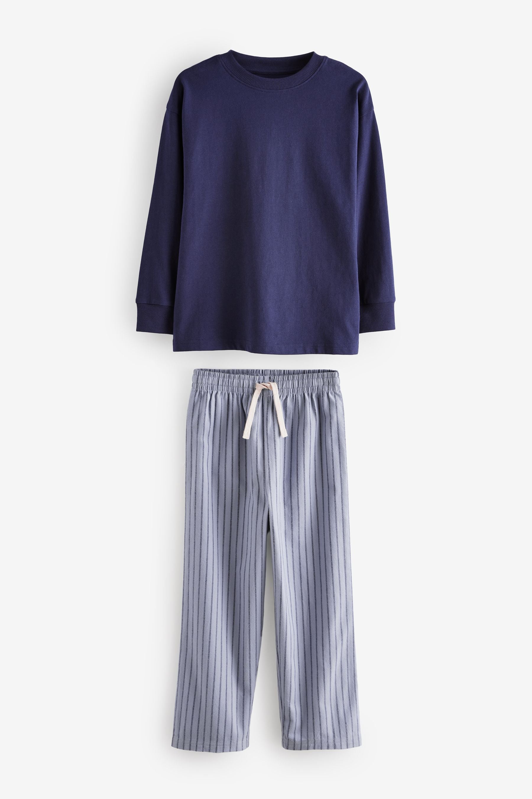 Blue/White Stripe Single Woven Pyjamas (4-16yrs)