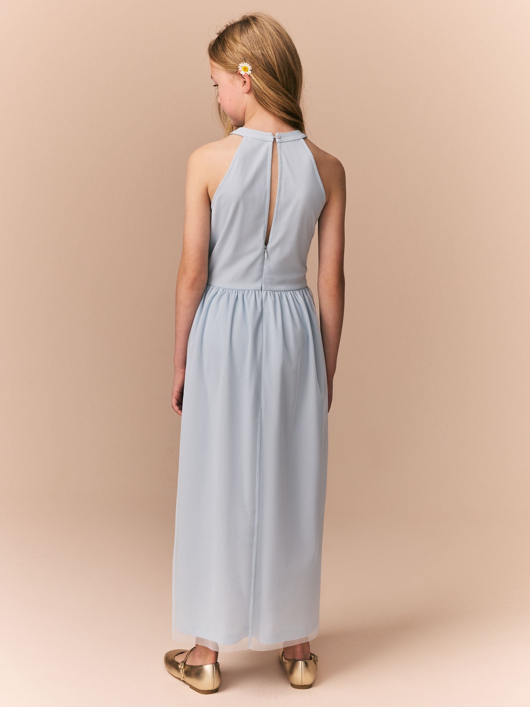 Pale Blue Embellished Occasion Dress (6-16yrs)