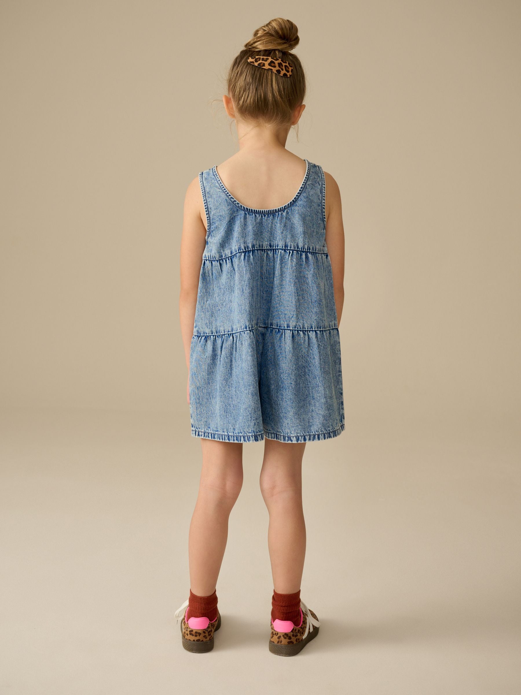 Blue Denim 100% Cotton Playsuit (3-16yrs)