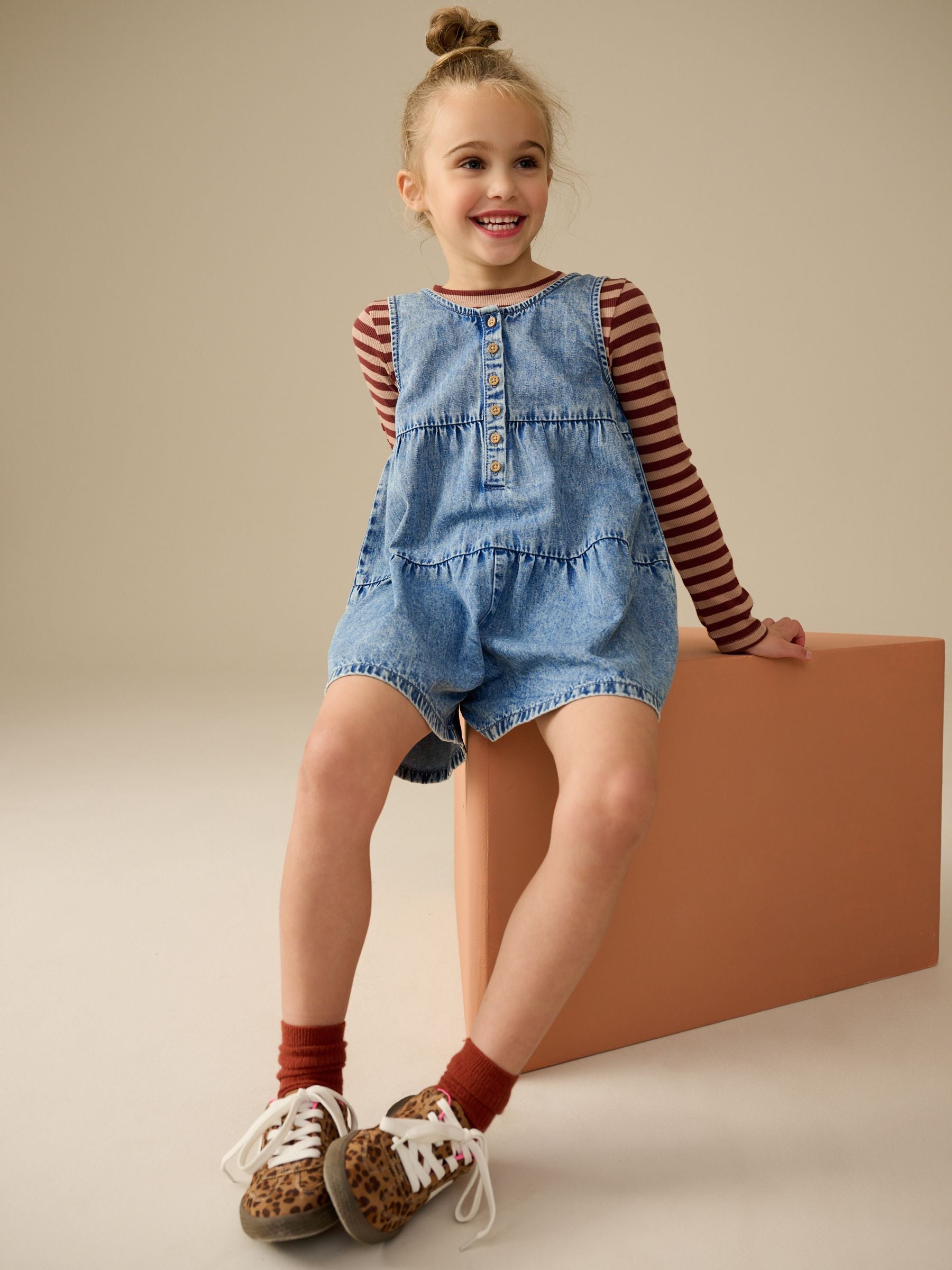 Blue Denim 100% Cotton Playsuit (3-16yrs)