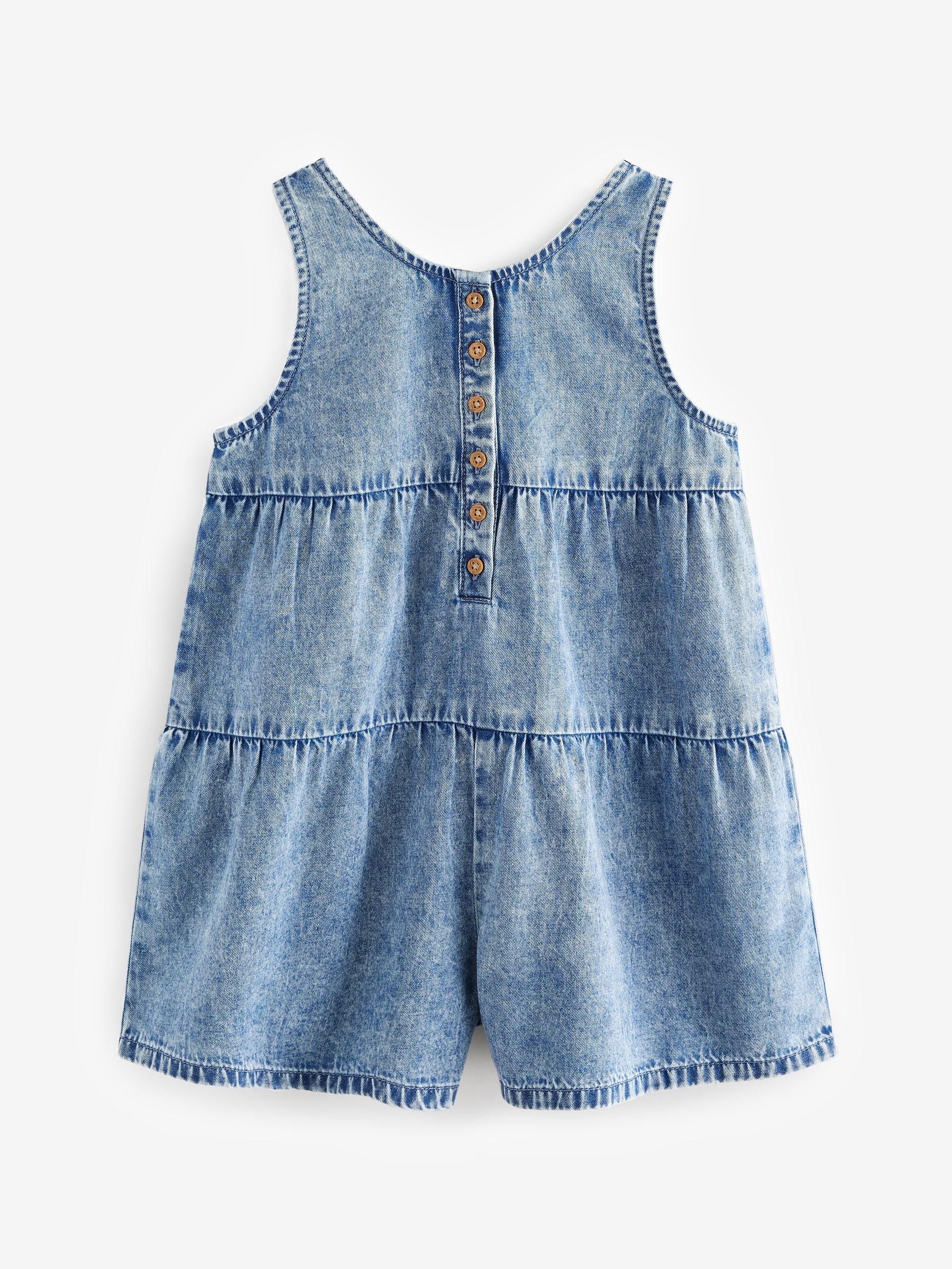 Blue Denim 100% Cotton Playsuit (3-16yrs)