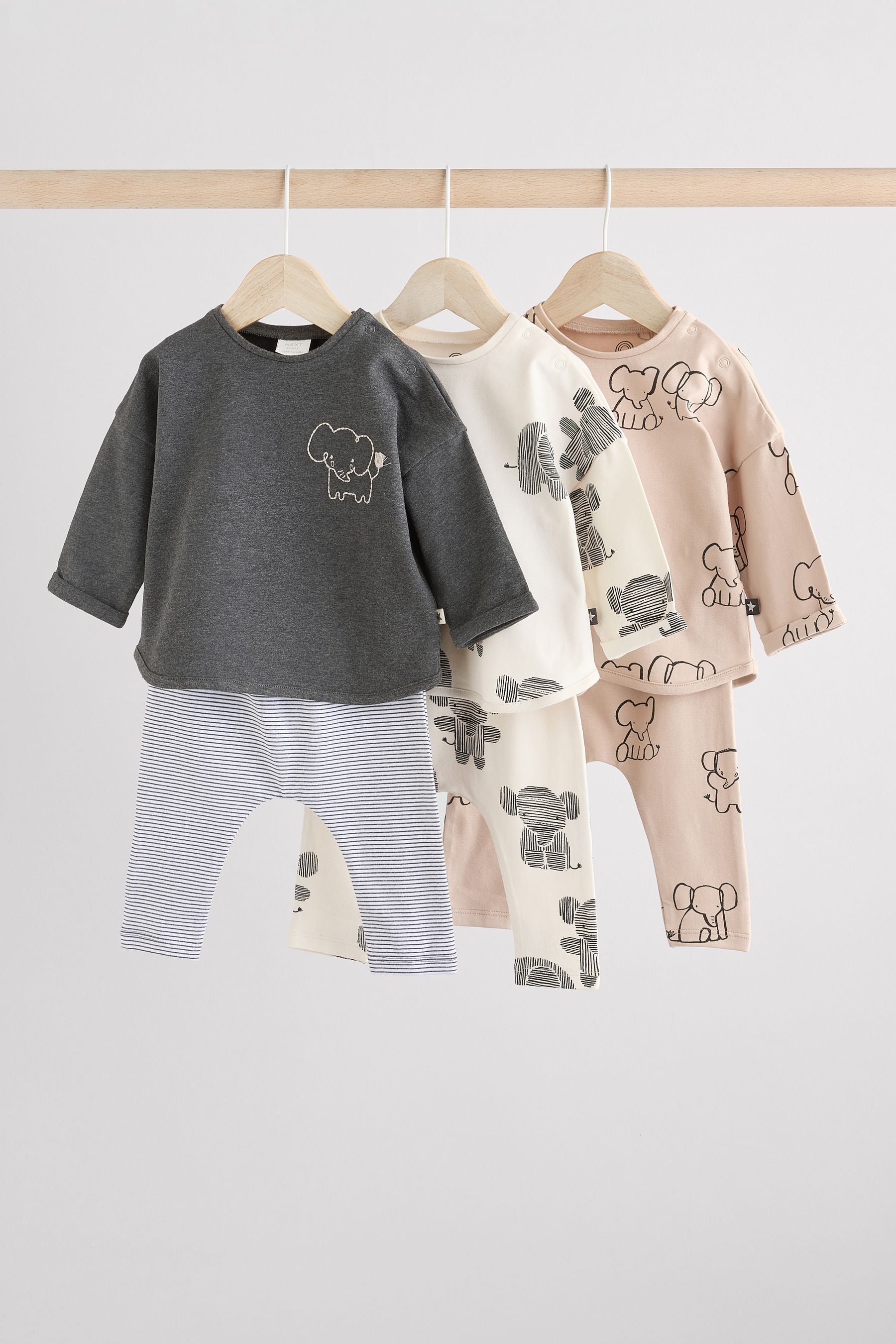 Mono Elephant Baby Top and Leggings 6 Piece Set