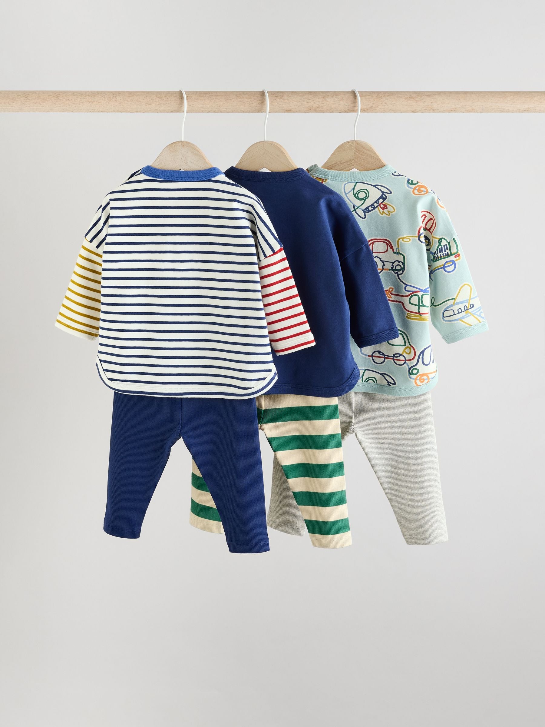 Bright Transport Baby Top and Leggings 6 Piece Set