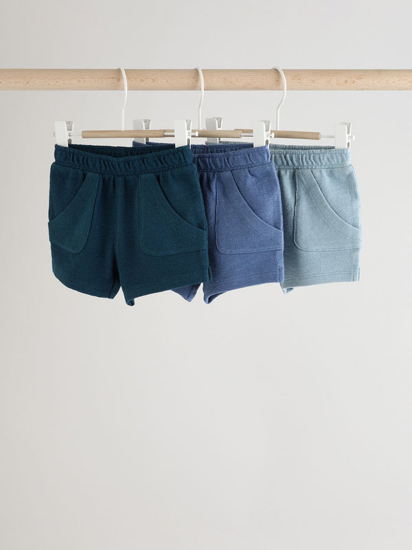 Blue Jersey 100% Cotton Shorts Baby 3 Pack