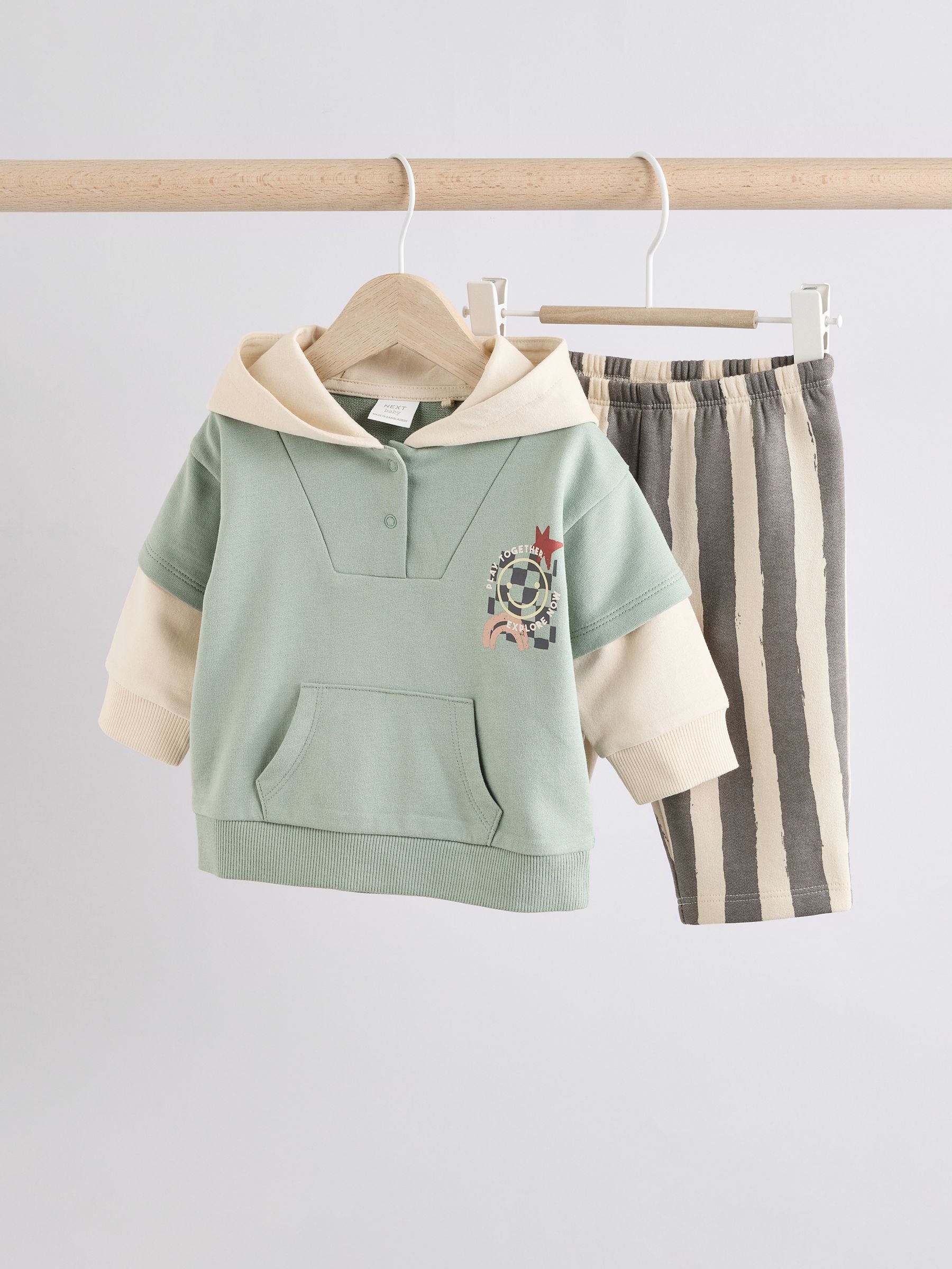 Mono Graffiti Baby Hooded Sweatshirt and Joggers Set