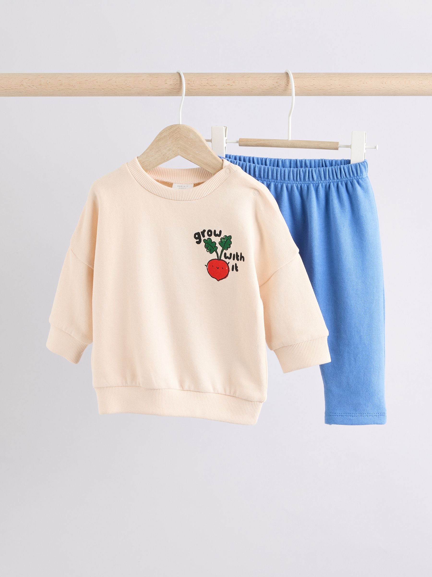 Bright Veg Baby 100% Cotton Sweatshirt and Joggers 2 Piece Set