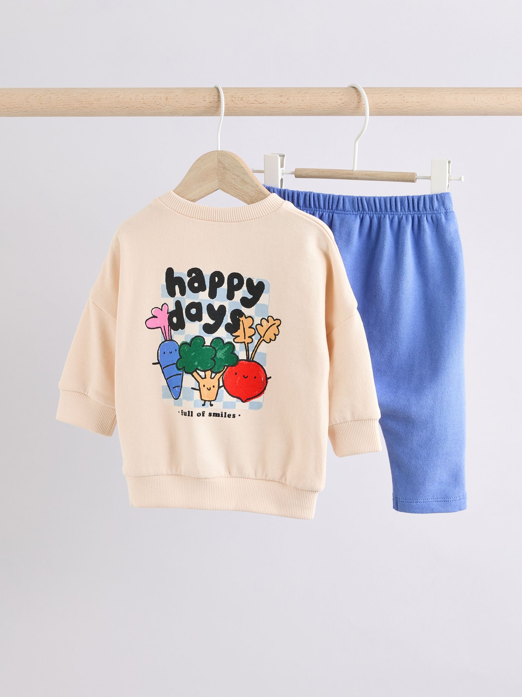 Bright Veg Baby 100% Cotton Sweatshirt and Joggers 2 Piece Set