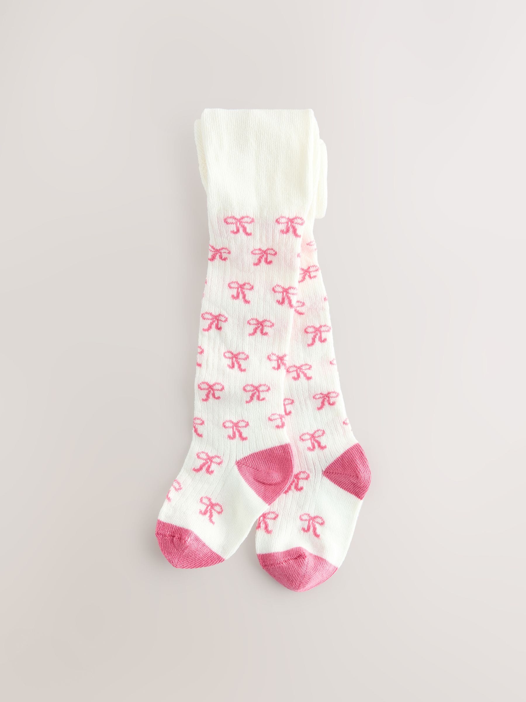 White Hearts Baby Tights 2 Pack (0mths-2yrs)