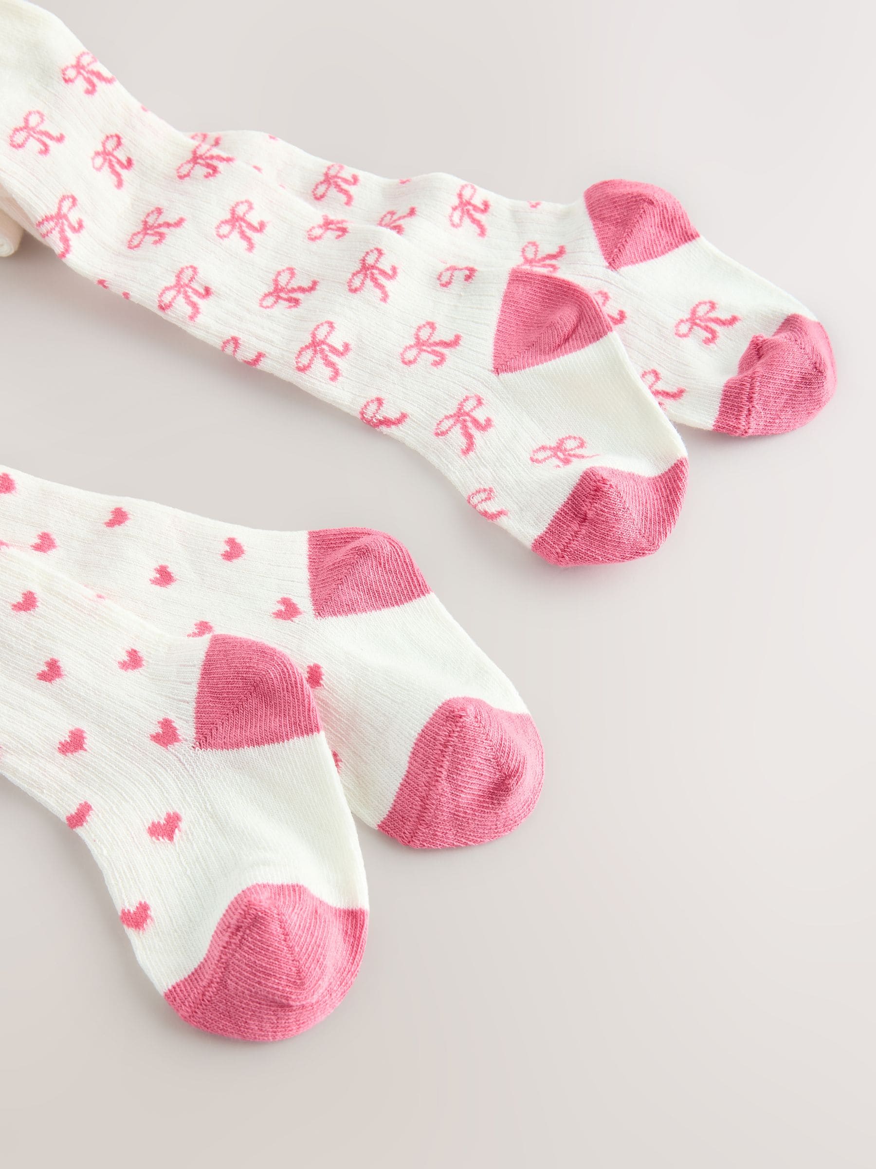 White Hearts Baby Tights 2 Pack (0mths-2yrs)