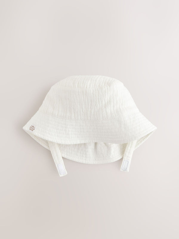 White Baby Woven Bucket Hat