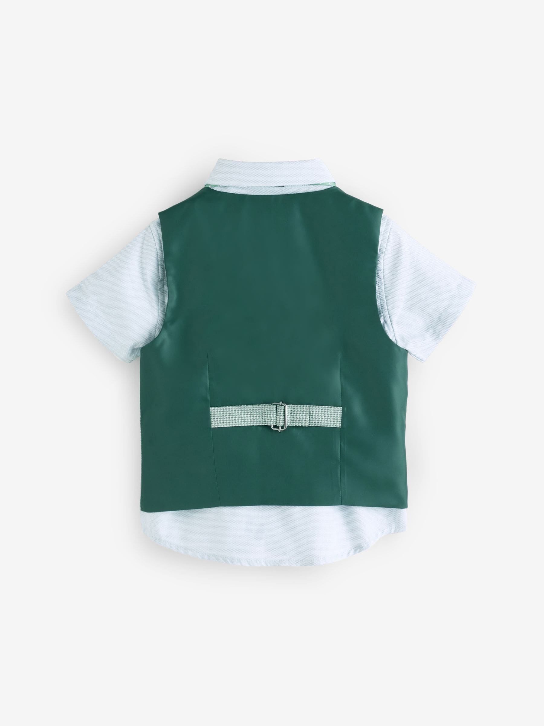 Sage Green Puppytooth Waistcoat, Shirt and Bow Tie Set (3mths-9yrs)