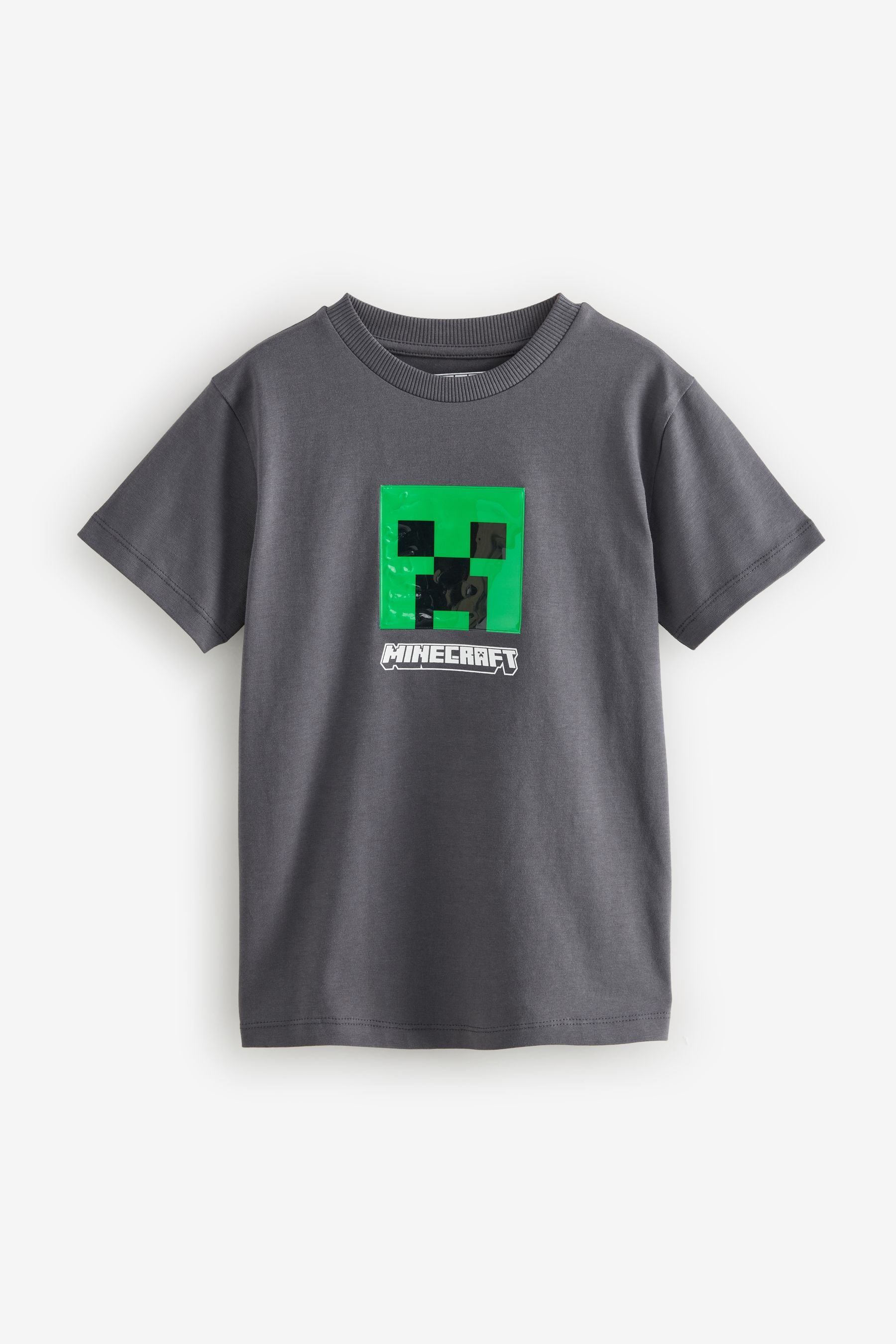 Grey 100% Cotton Licensed Minecraft T-Shirt (3-16yrs)