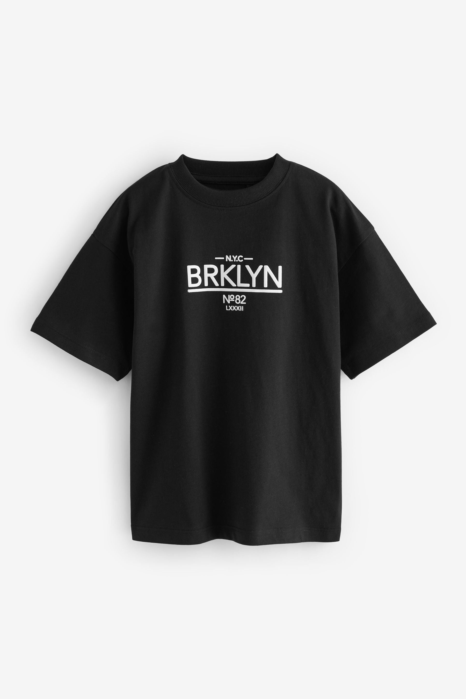 Black NYC Relaxed Fit 100% Cotton Short Sleeve T-Shirt (3-16yrs)