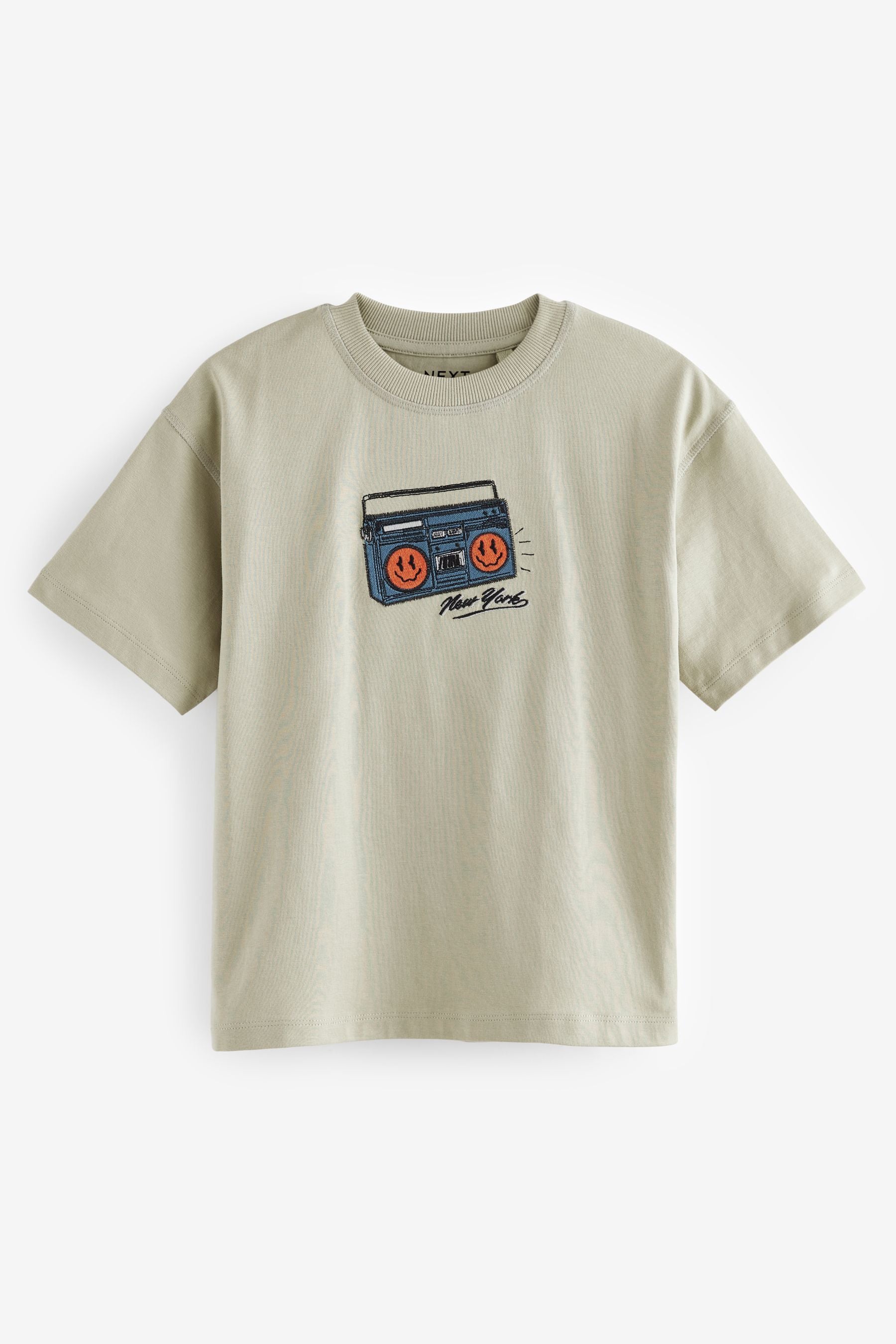 Stone Embroidery Relaxed Fit Short Sleeve Graphic T-Shirt (3-16yrs)