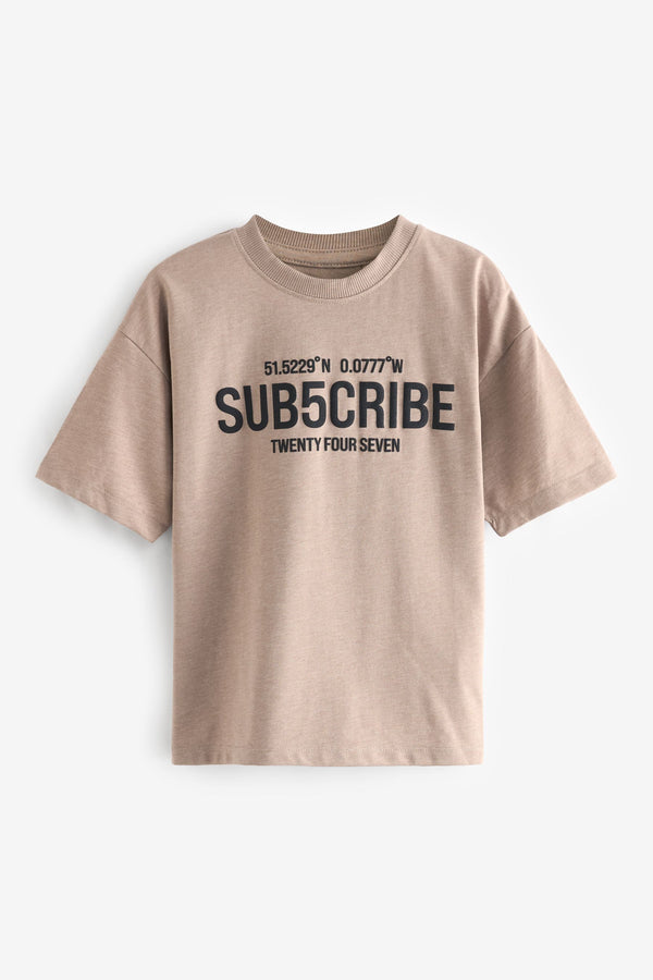 Cement Subscribe Relaxed Fit Short Sleeve T-Shirt (3-16yrs)