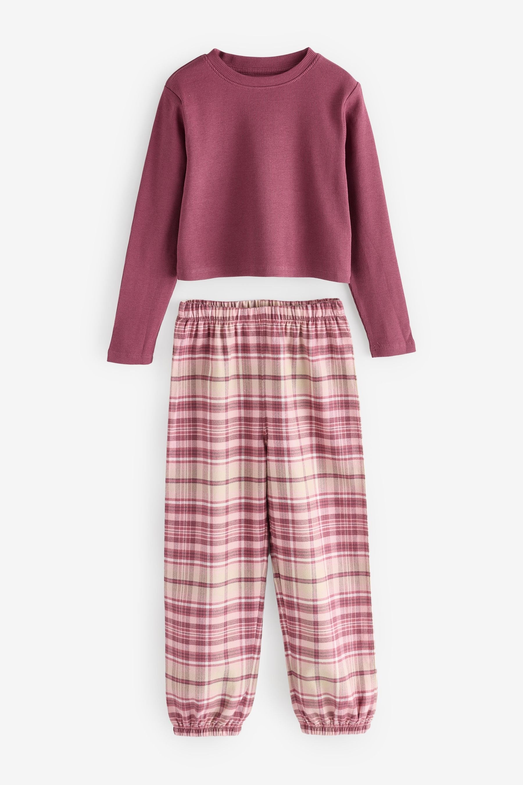 Pink Check Woven 100% Cotton Bottom Pyjamas 2 Pack (3-16yrs)