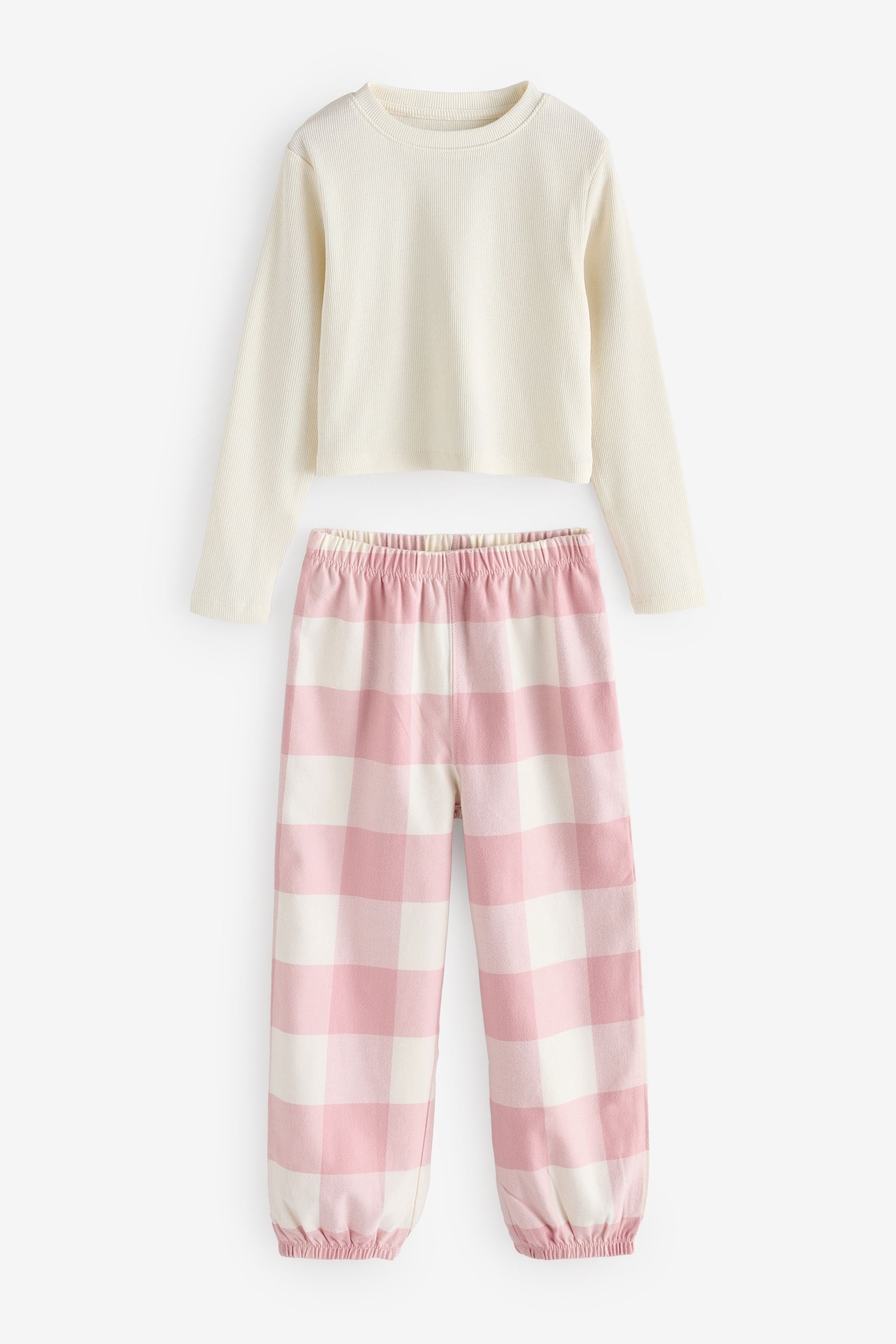 Pink Check Woven 100% Cotton Bottom Pyjamas 2 Pack (3-16yrs)