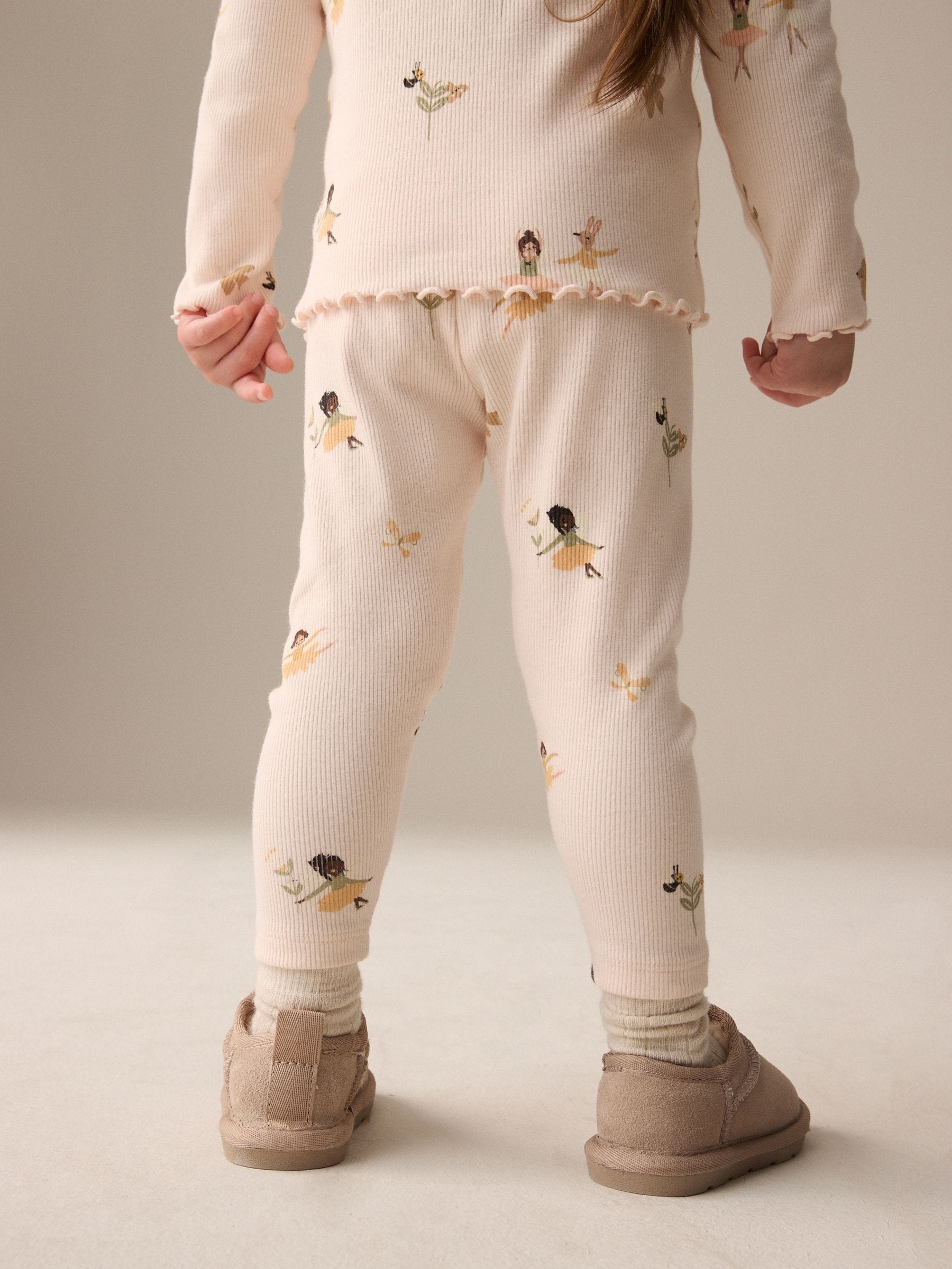 Pink Fairy Rib Leggings (3mths-7yrs)