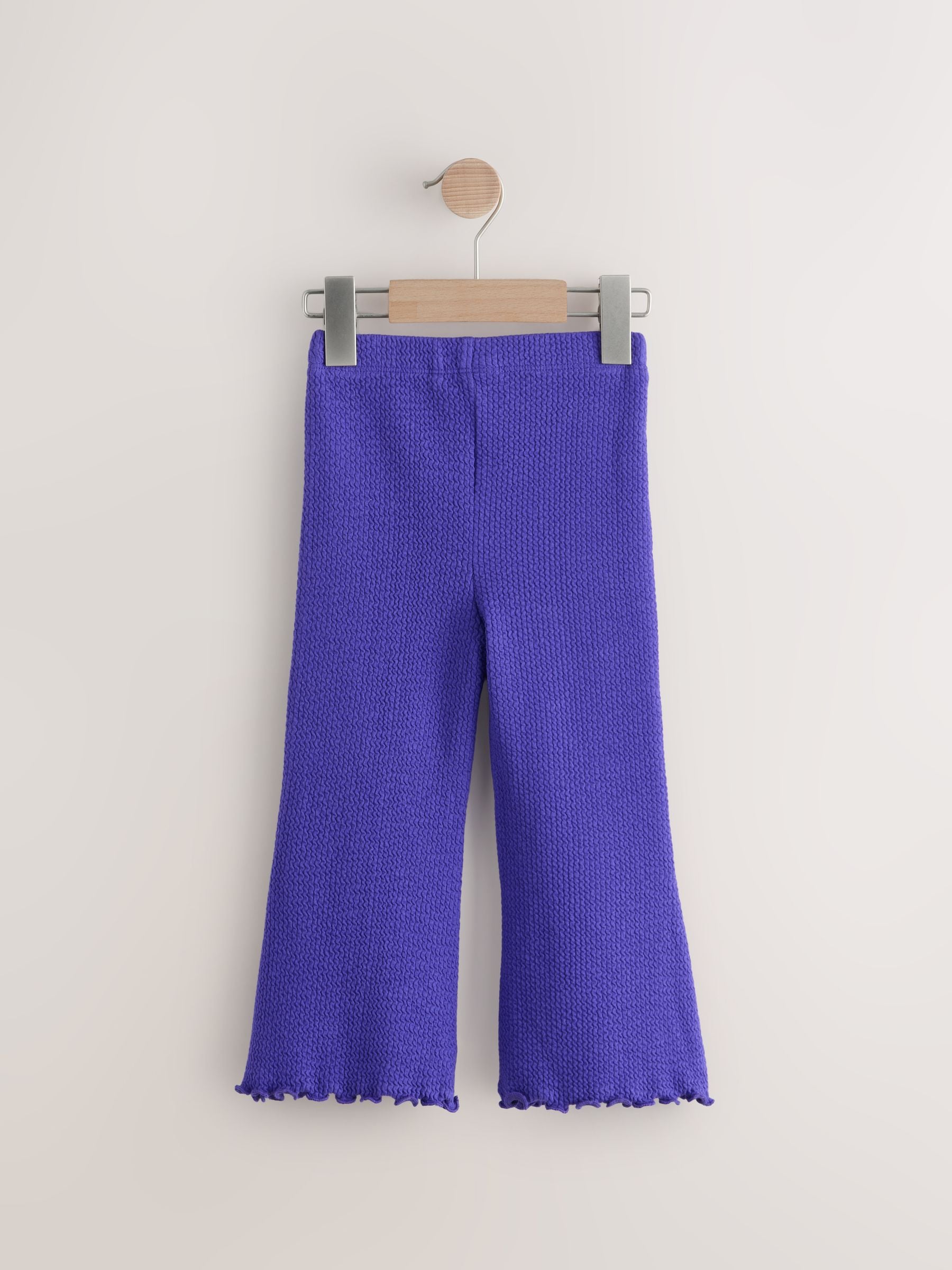 Purple Ribbed Textured Flare Leggings (3mths-7yrs)