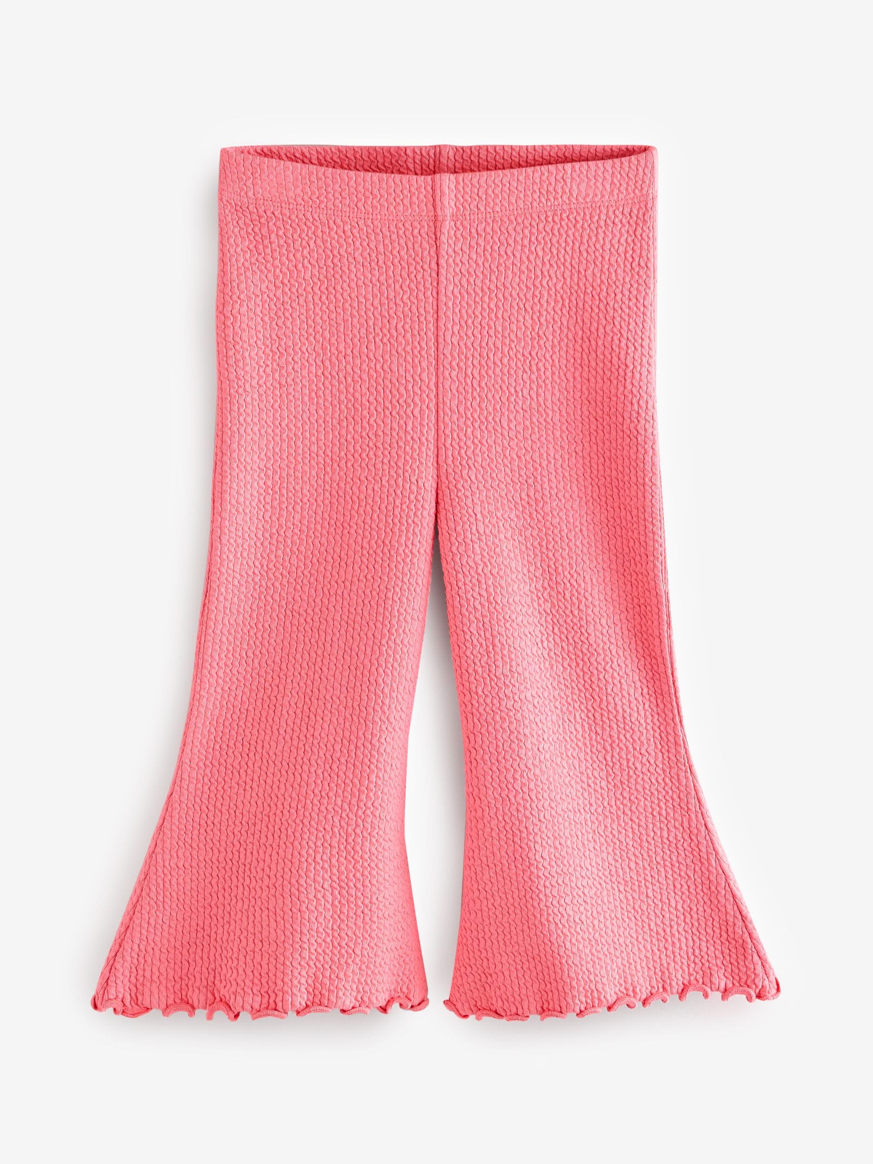 Pink Ribbed Textured Flare Leggings (3mths-7yrs)