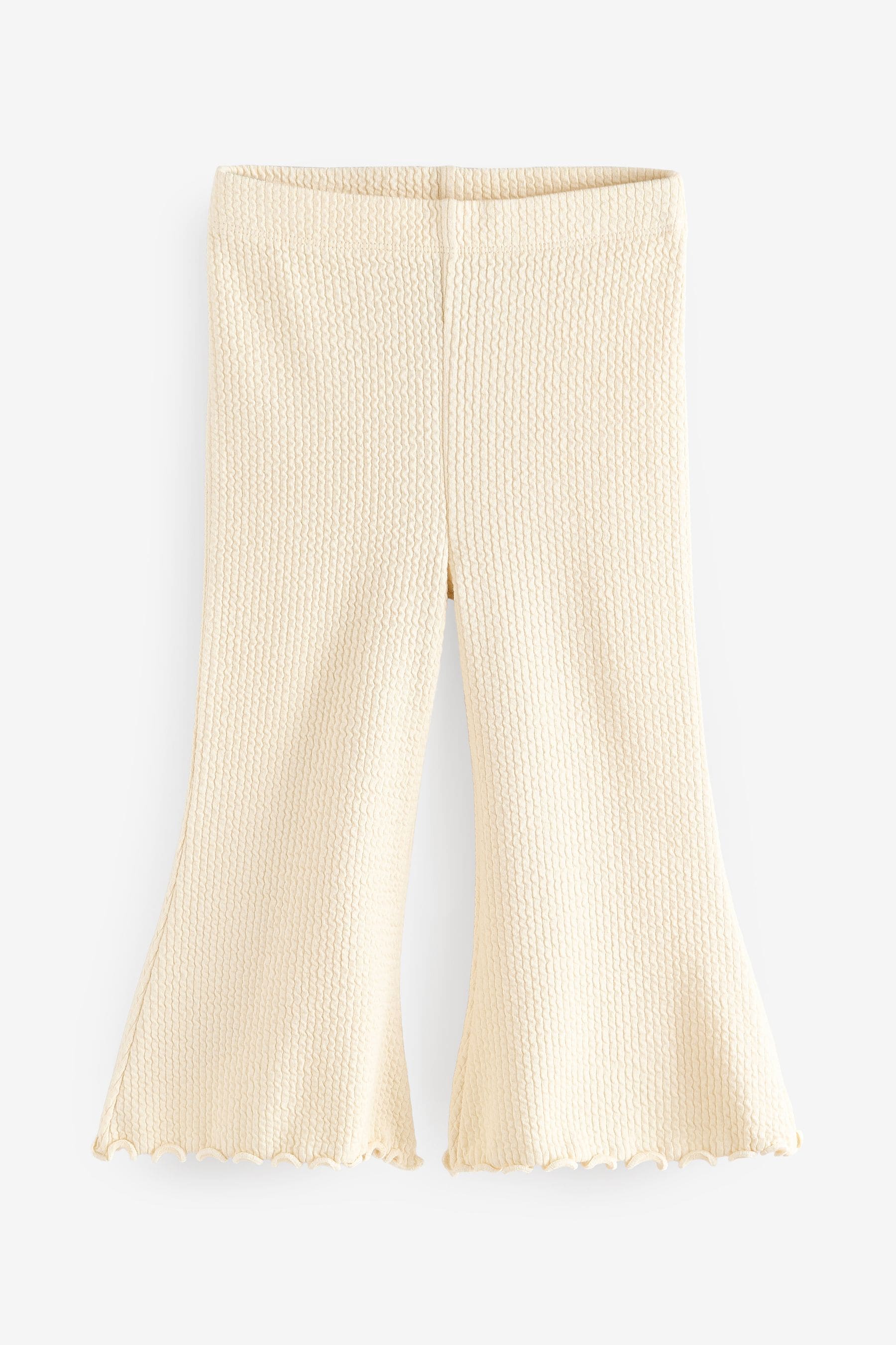 Cream Ribbed Textured Flare Leggings (3mths-7yrs)