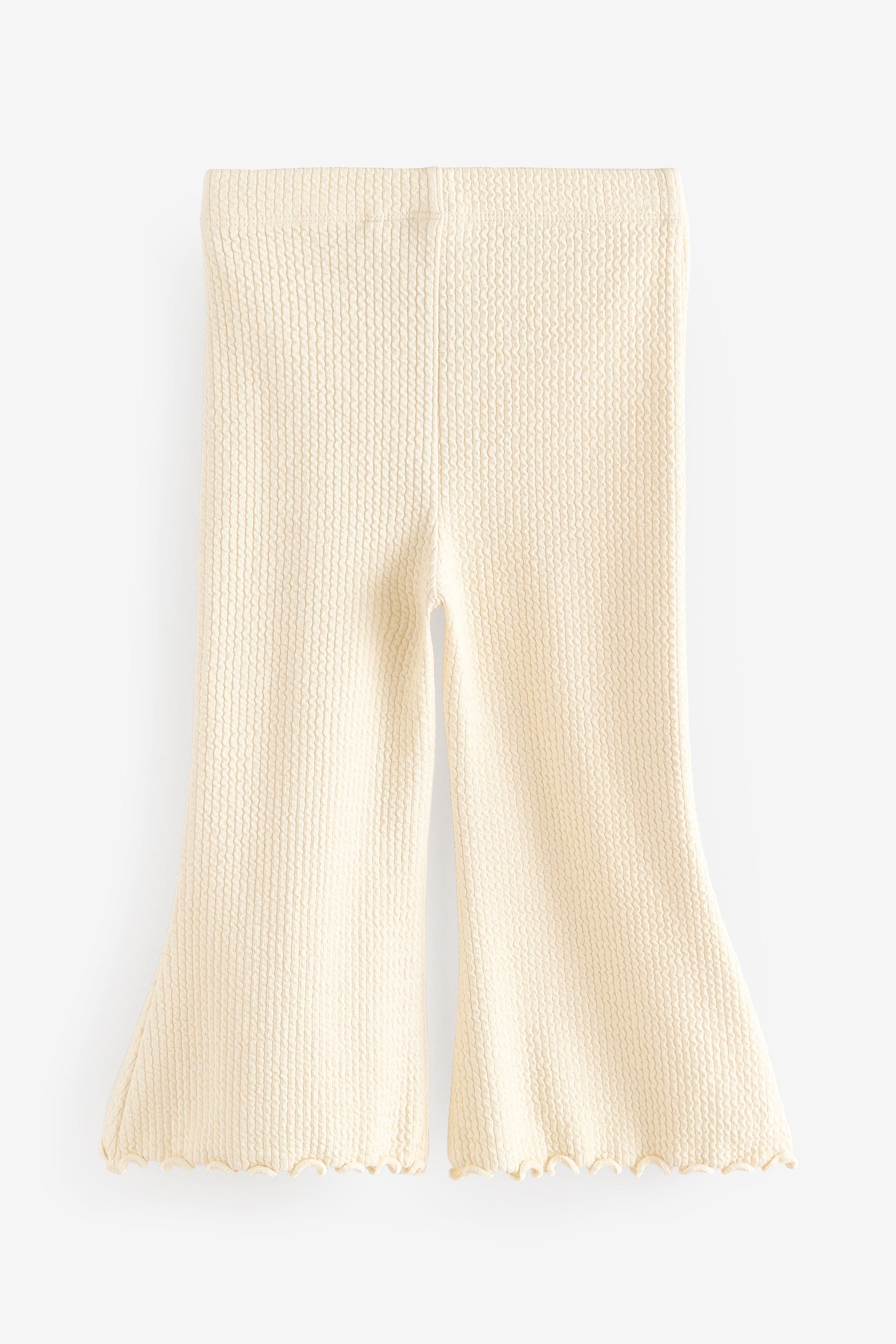 Cream Ribbed Textured Flare Leggings (3mths-7yrs)