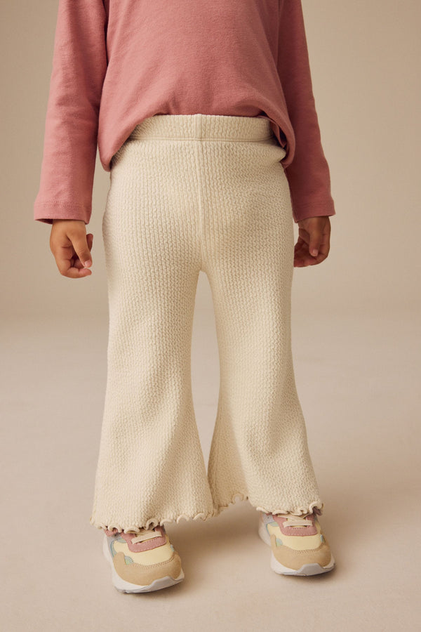 Cream Ribbed Textured Flare Leggings (3mths-7yrs)