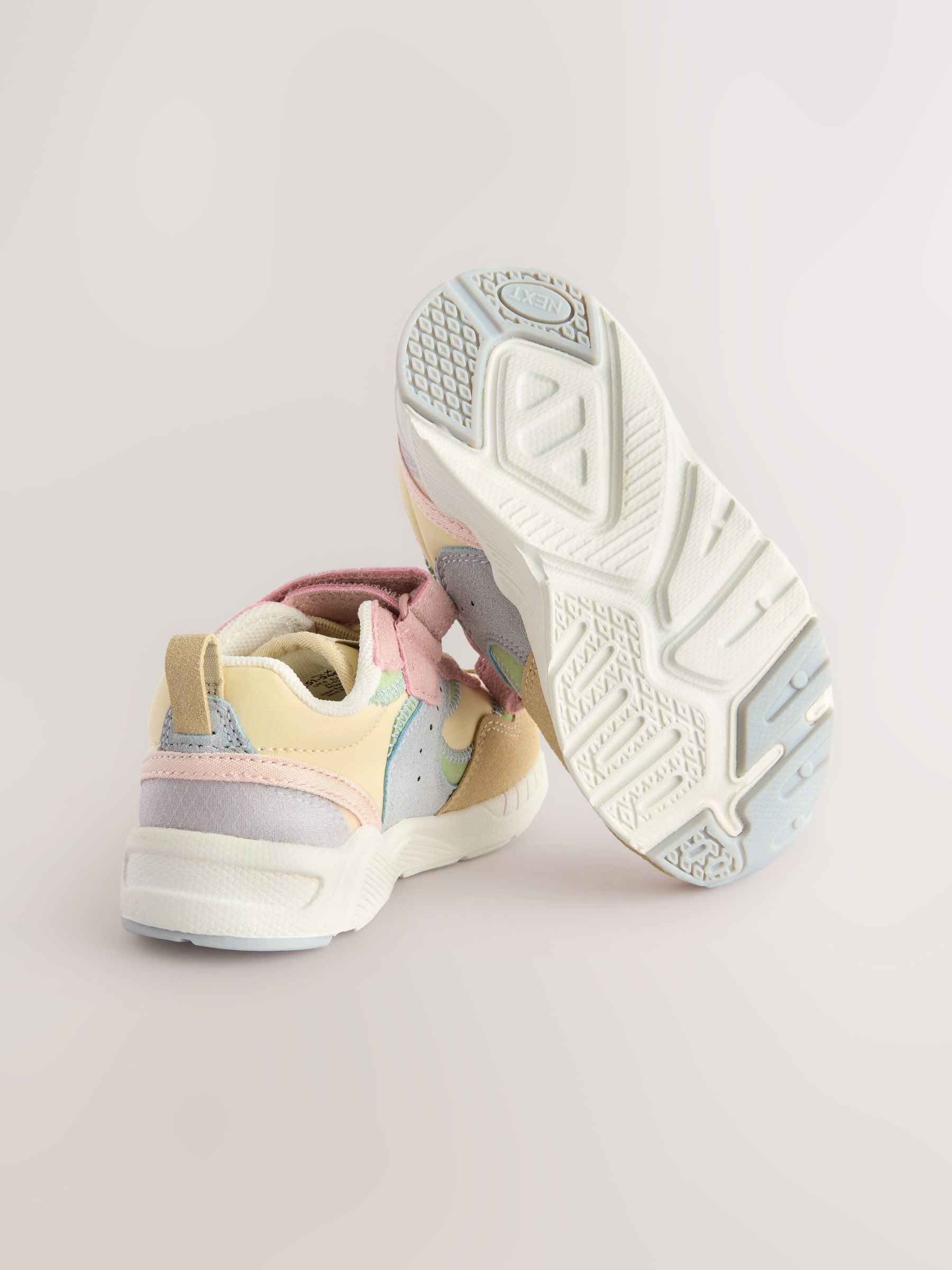 Multi Pastel Elastic Lace Touch Fasten Trainers