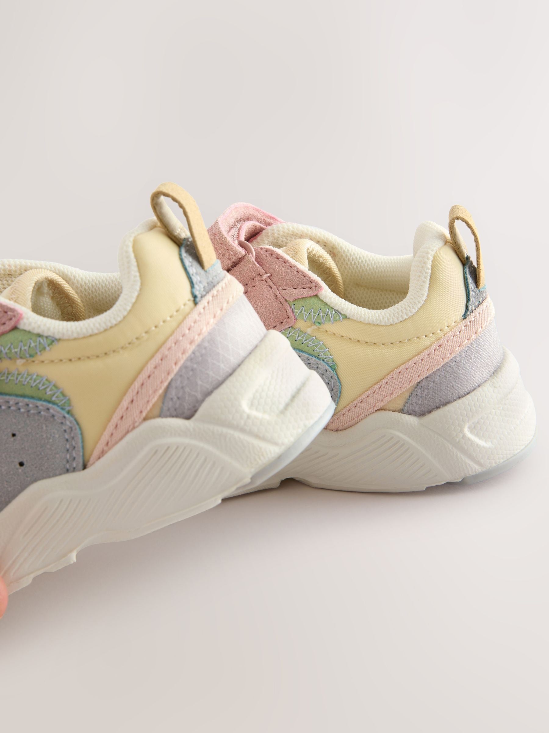 Multi Pastel Elastic Lace Touch Fasten Trainers