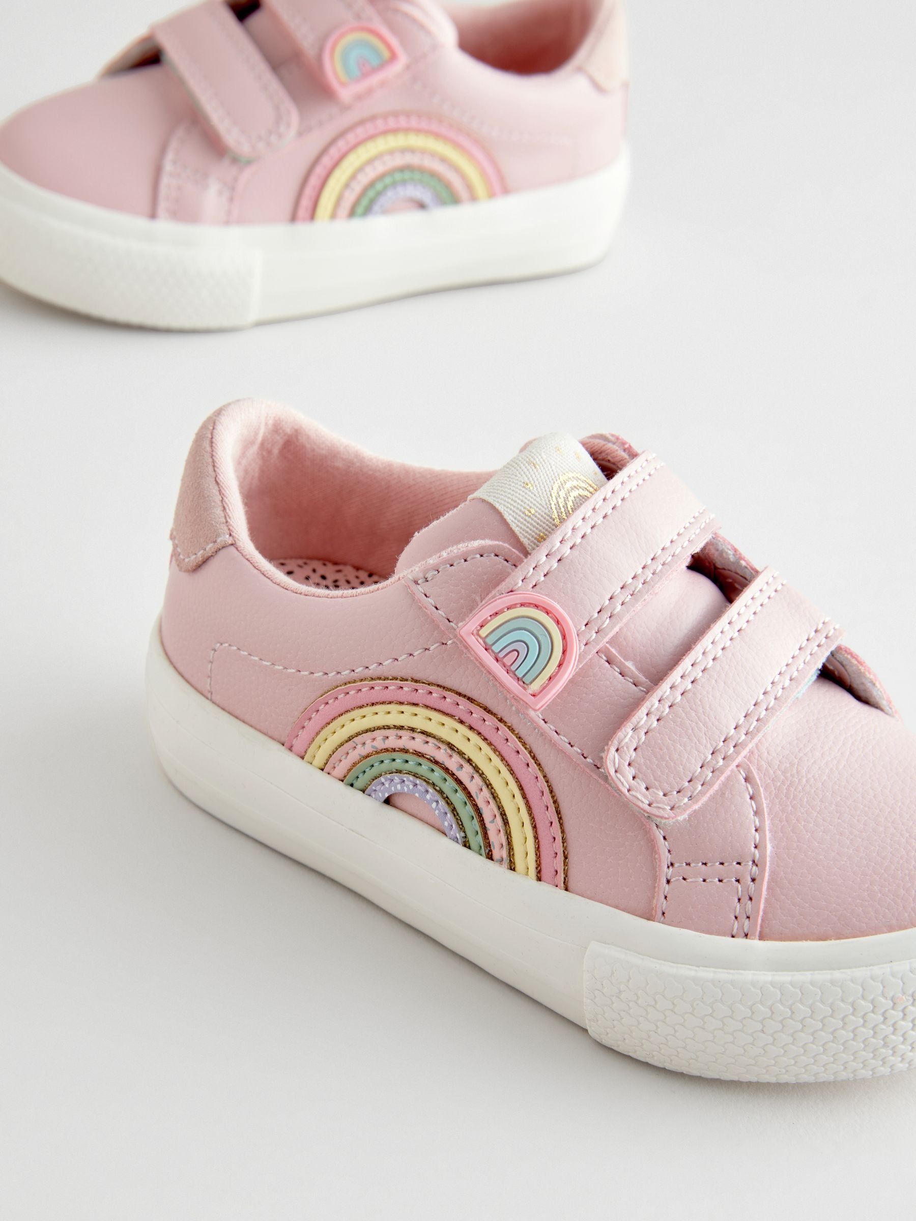 Rainbow Glitter Standard Fit (F) Chunky Trainers With Touch Fastening