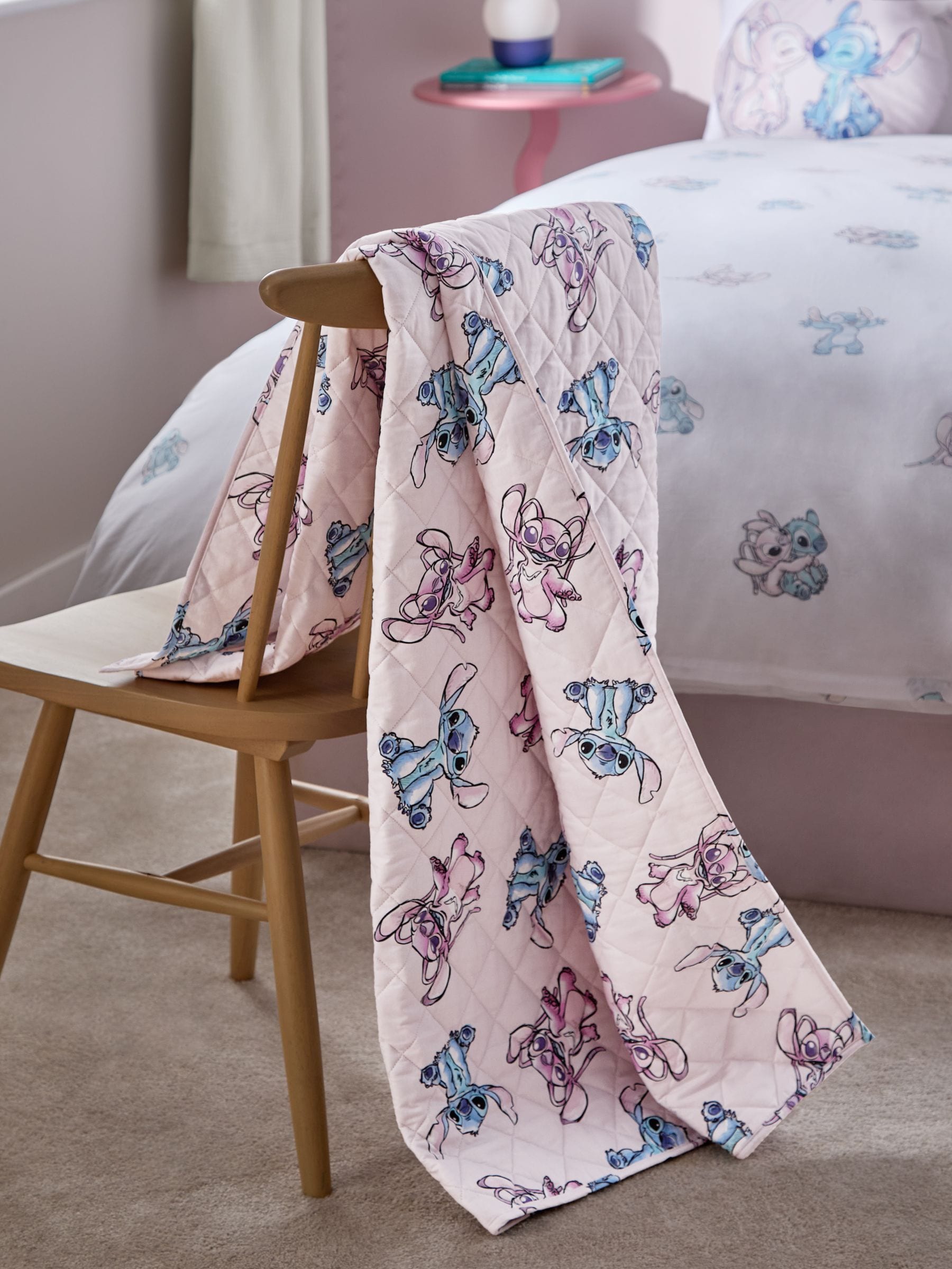 Pink Lilo & Stitch Quilted Throw