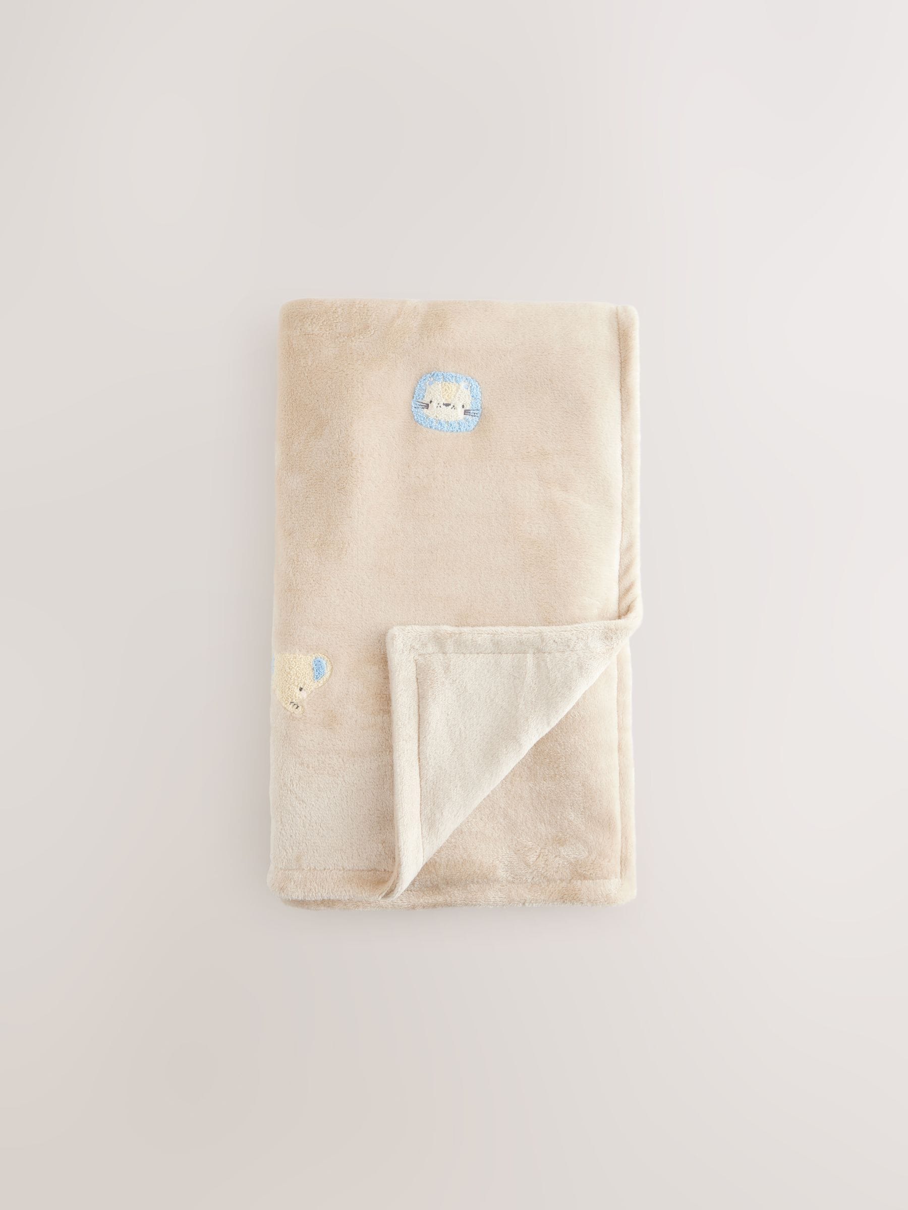 Embroidered Jungle Fleece Baby Blanket