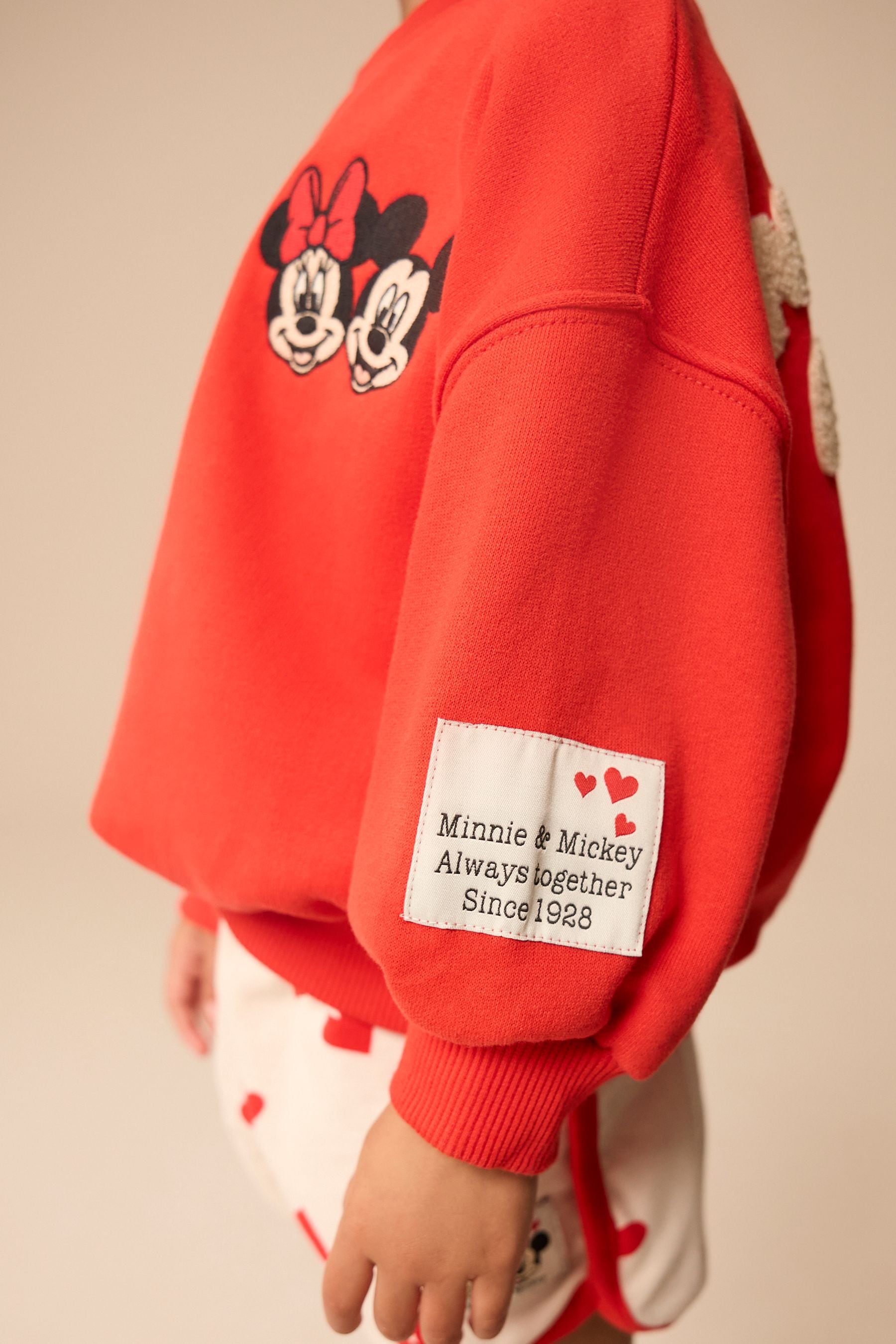 Red Minnie & Mickey Mouse Crew Sweatshirt & Shorts Set (3mths-7yrs)