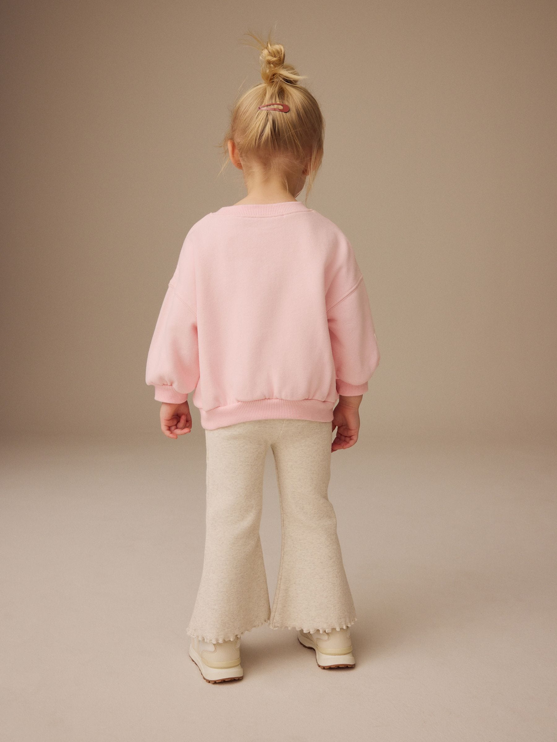 Pink/Cream Barbie Crew Sweatshirt and Flared Leggings Set (3mths-7yrs)