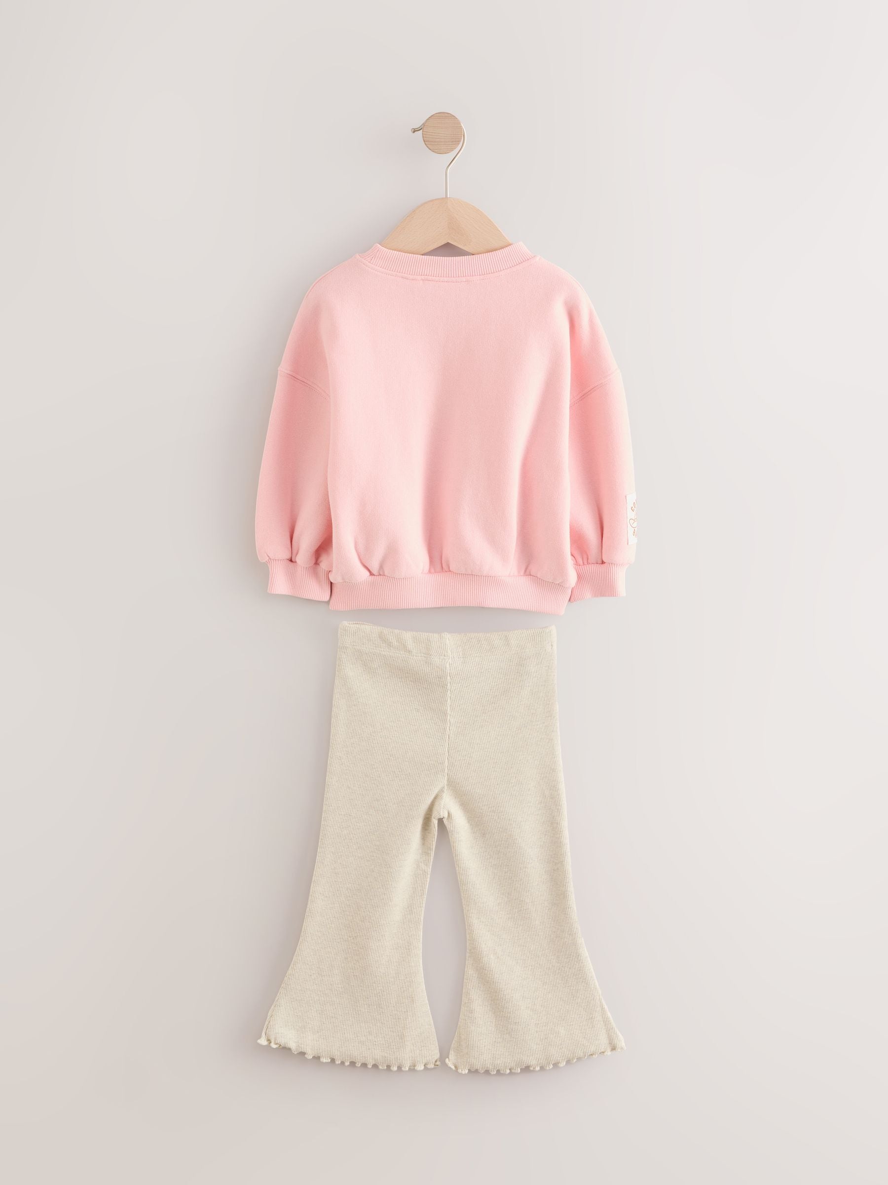 Pink/Cream Barbie Crew Sweatshirt and Flared Leggings Set (3mths-7yrs)