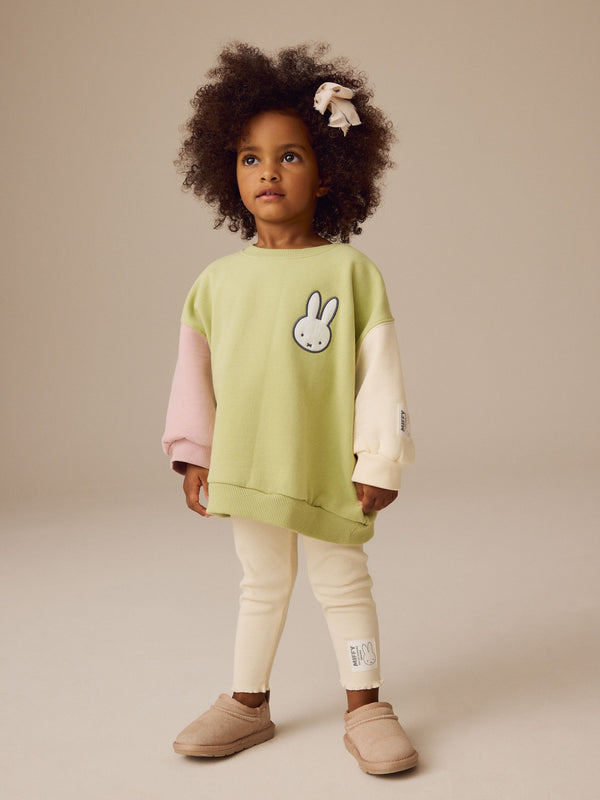 Green Colour Block Miffy Sweatshirt and Leggings Set (3mths-7yrs)