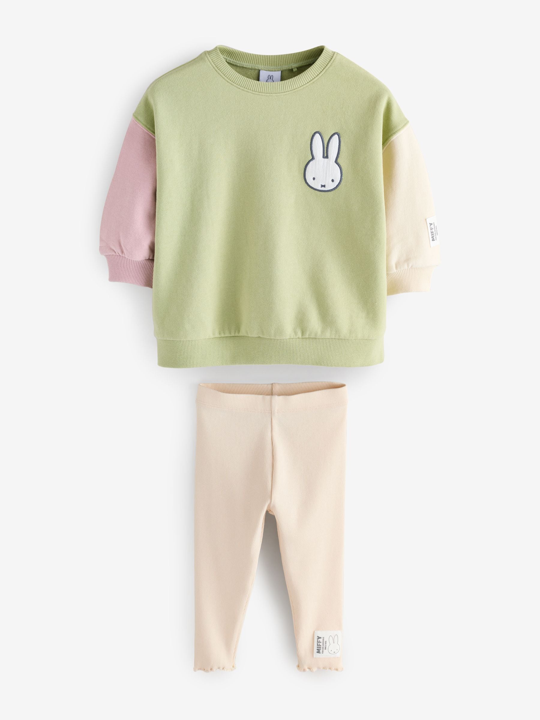 Green Colour Block Miffy Sweatshirt and Leggings Set (3mths-7yrs)